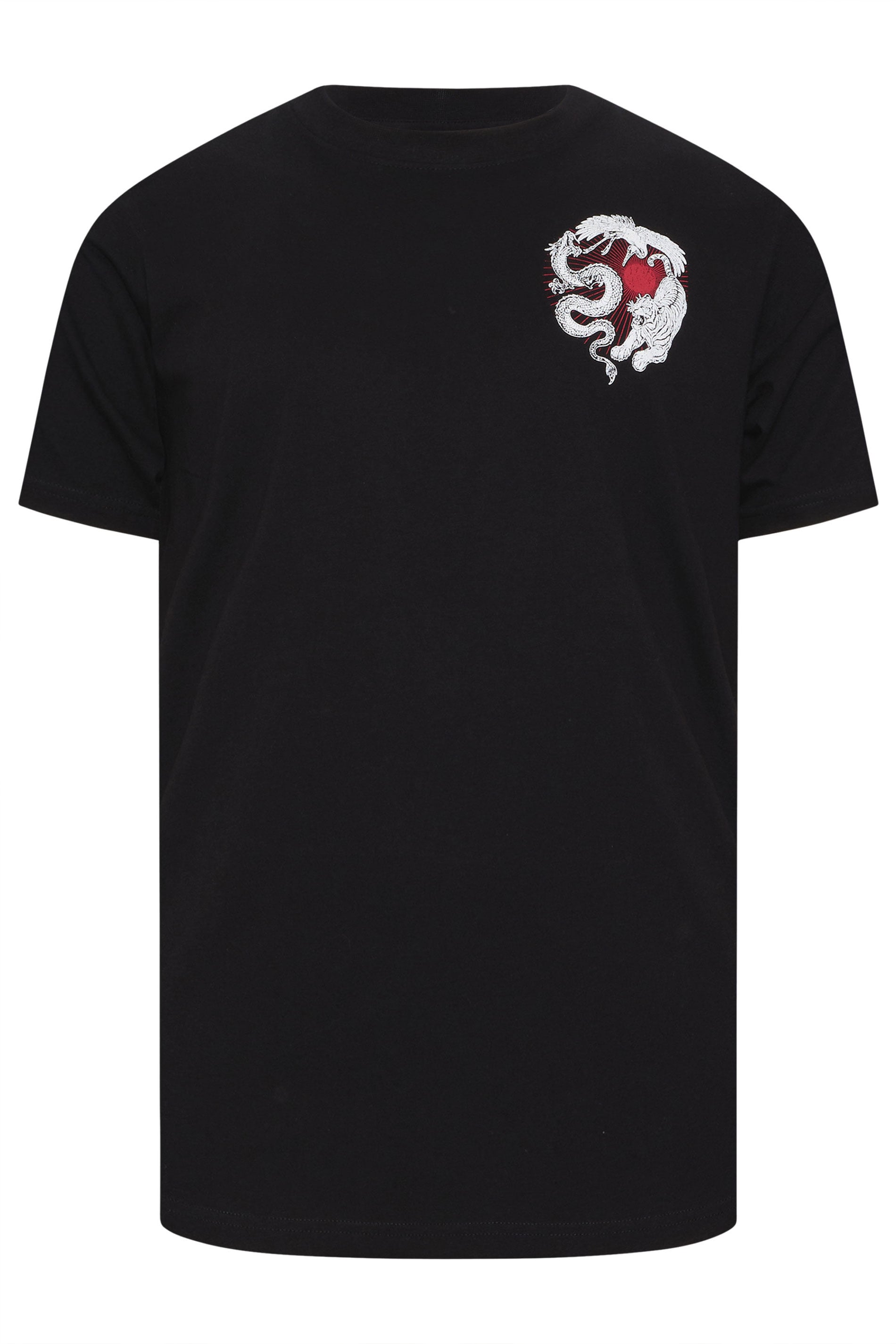 BadRhino Big & Tall Black Japanese Animal Graphic T-Shirt | BadRhino 6
