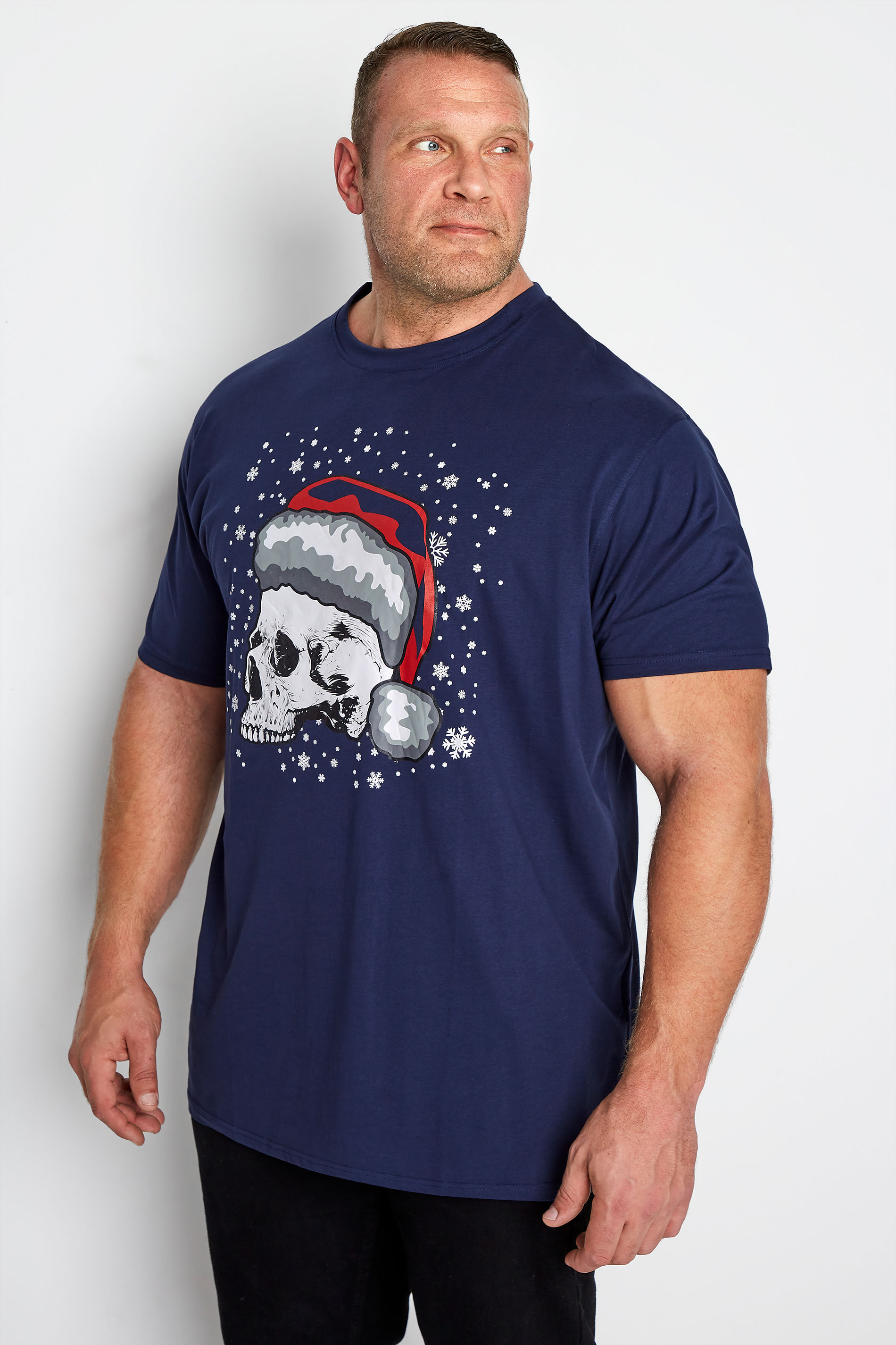 KAM Navy Skull Santa Christmas T-Shirt_A.jpg