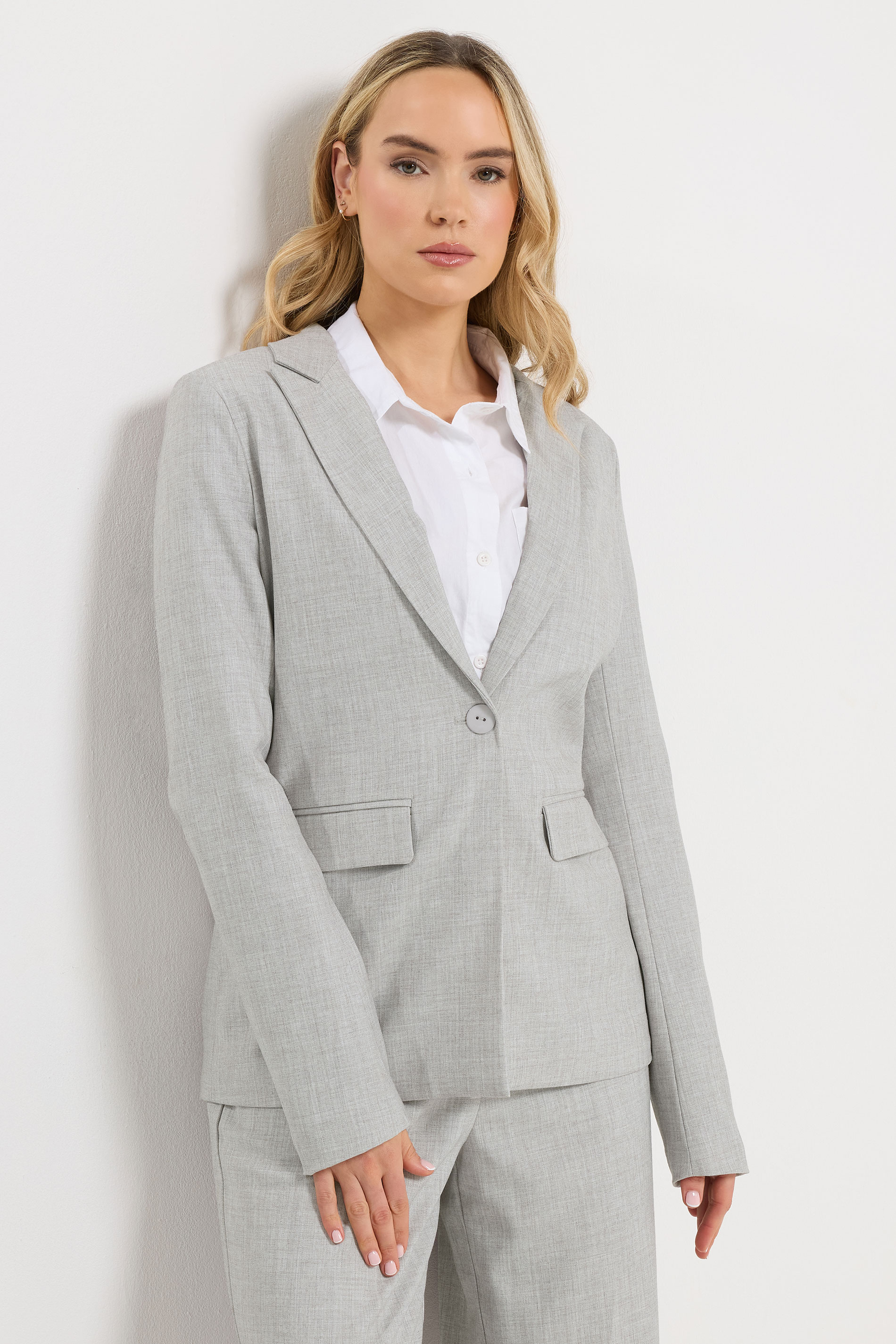 LTS Tall Women's Light Grey Tailored Blazer | Long Tall Sally 3