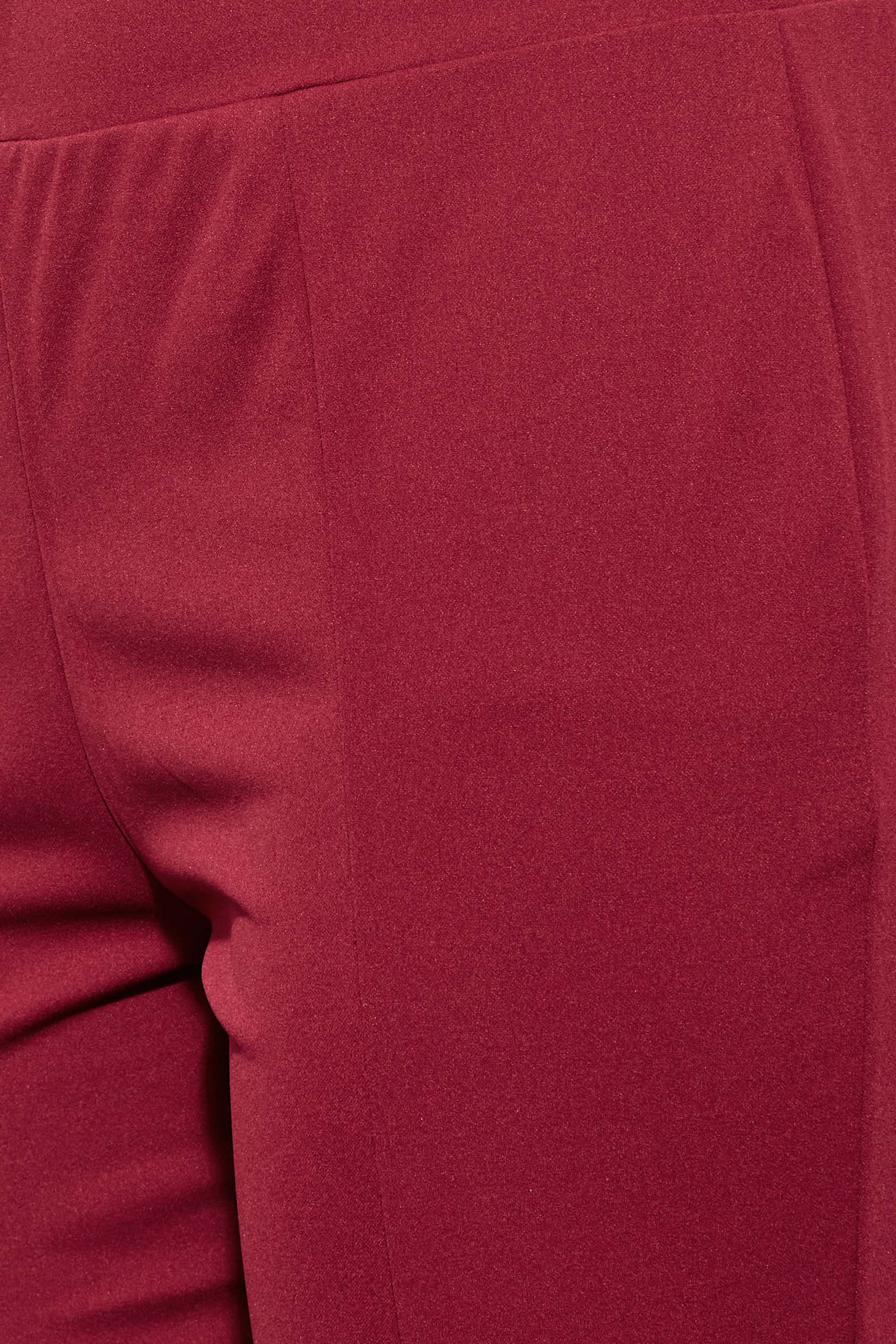 Plus Size Wine Red Stretch Tapered Trousers | Yours Clothing 3