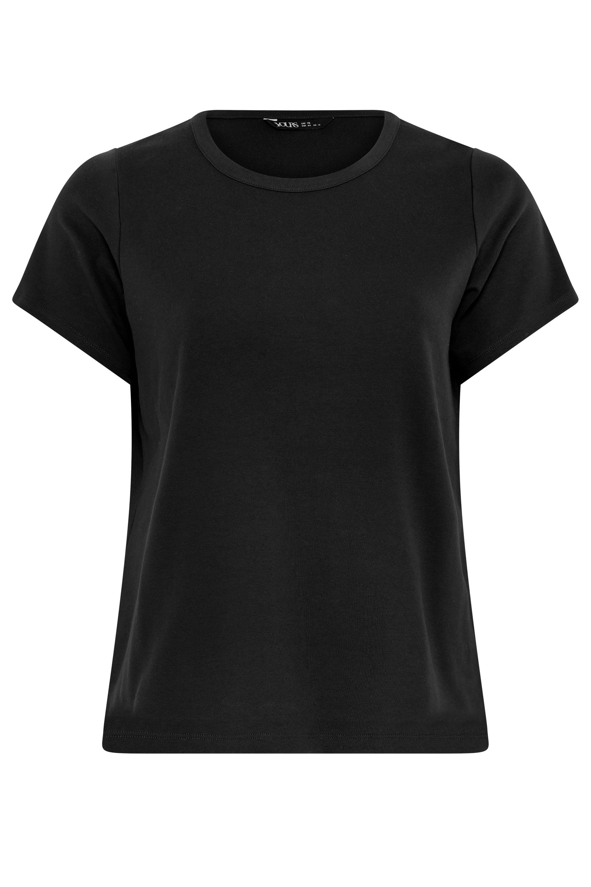 YOURS Plus Size Black Interlock T-Shirt | Yours Clothing 5