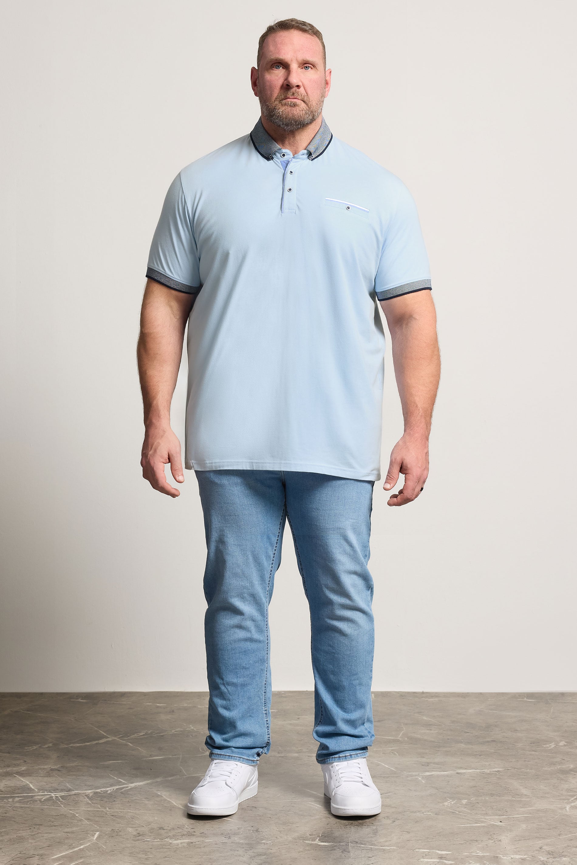 BadRhino Big & Tall Blue Chambray Pocket Polo Shirt | BadRhino 4