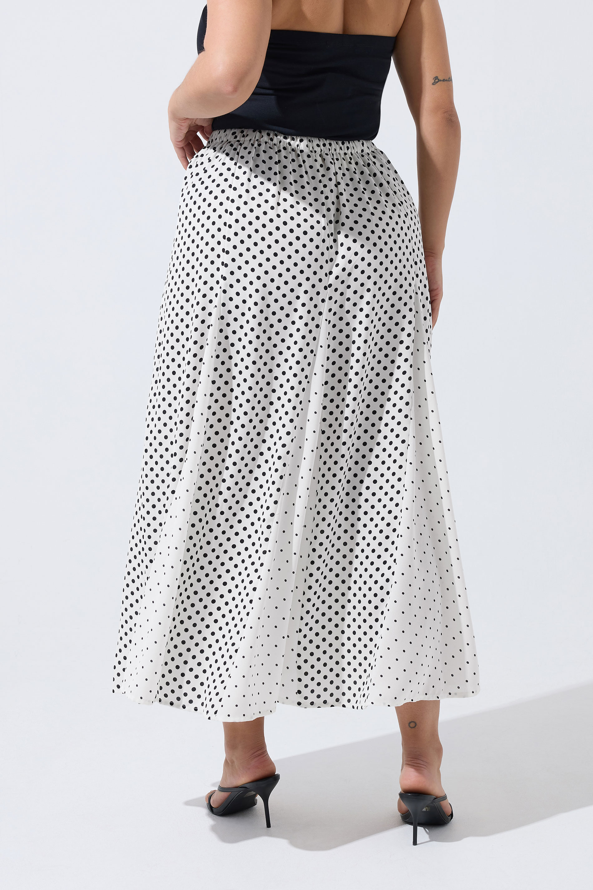LIMITED COLLECTION Plus Size White Polka Dot Skirt | Yours Clothing 2
