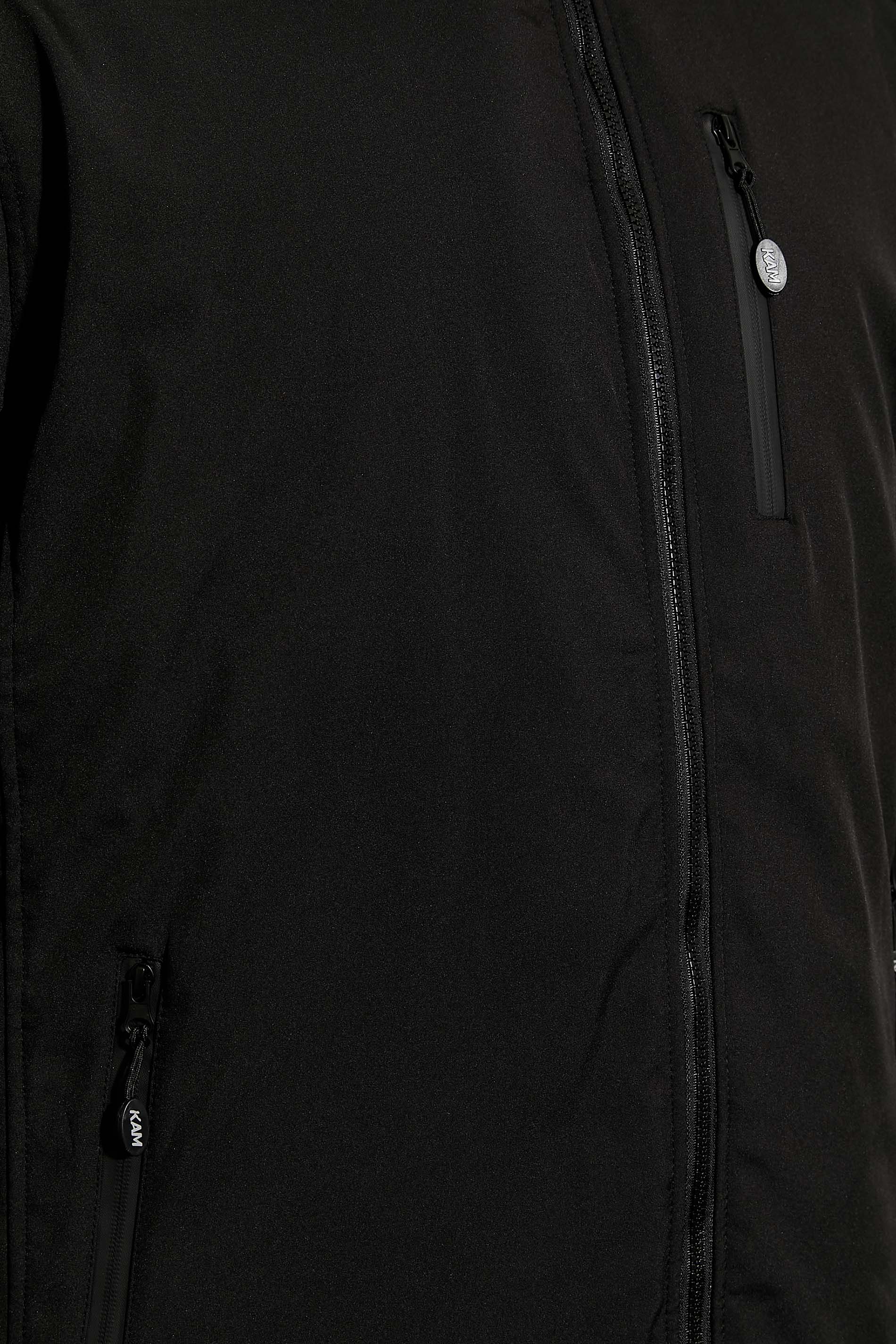 KAM Big & Tall Black Sherpa Lined Softshell Jacket | BadRhino