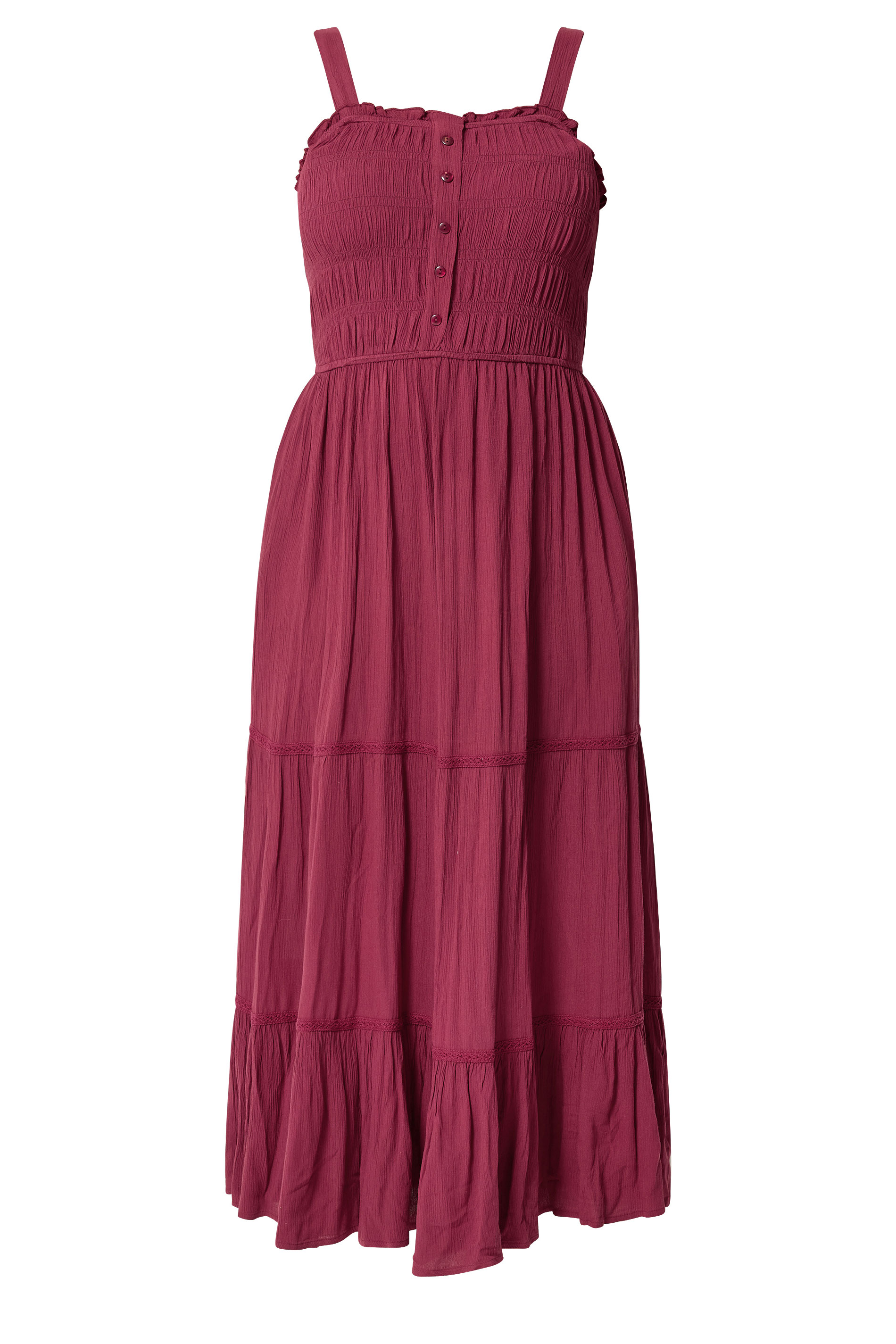 YOURS Plus Size Red Shirred Placket Dress | Yours Clothing 5
