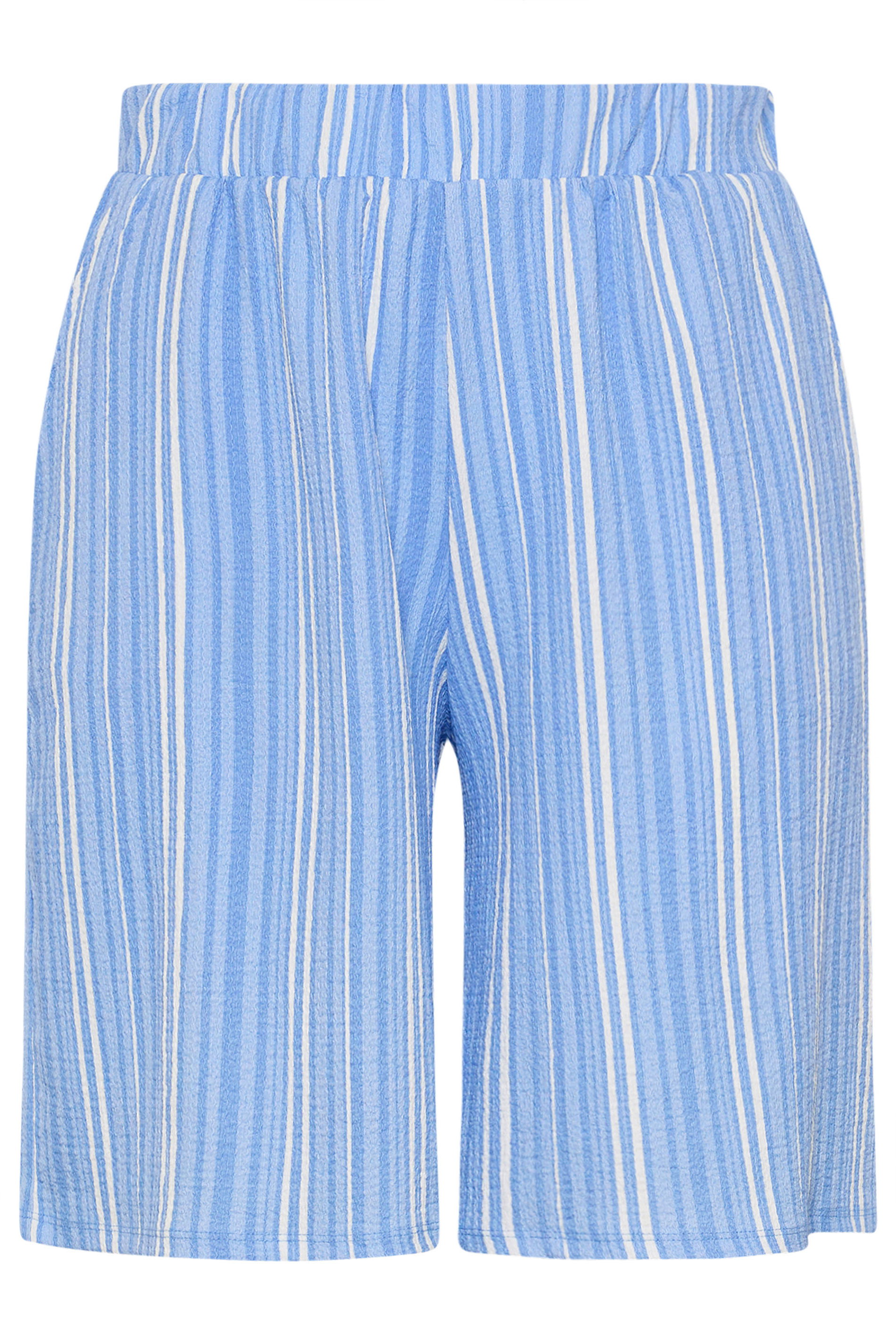 YOURS Plus Size Blue Stripe Print Shorts | Yours Clothing 5