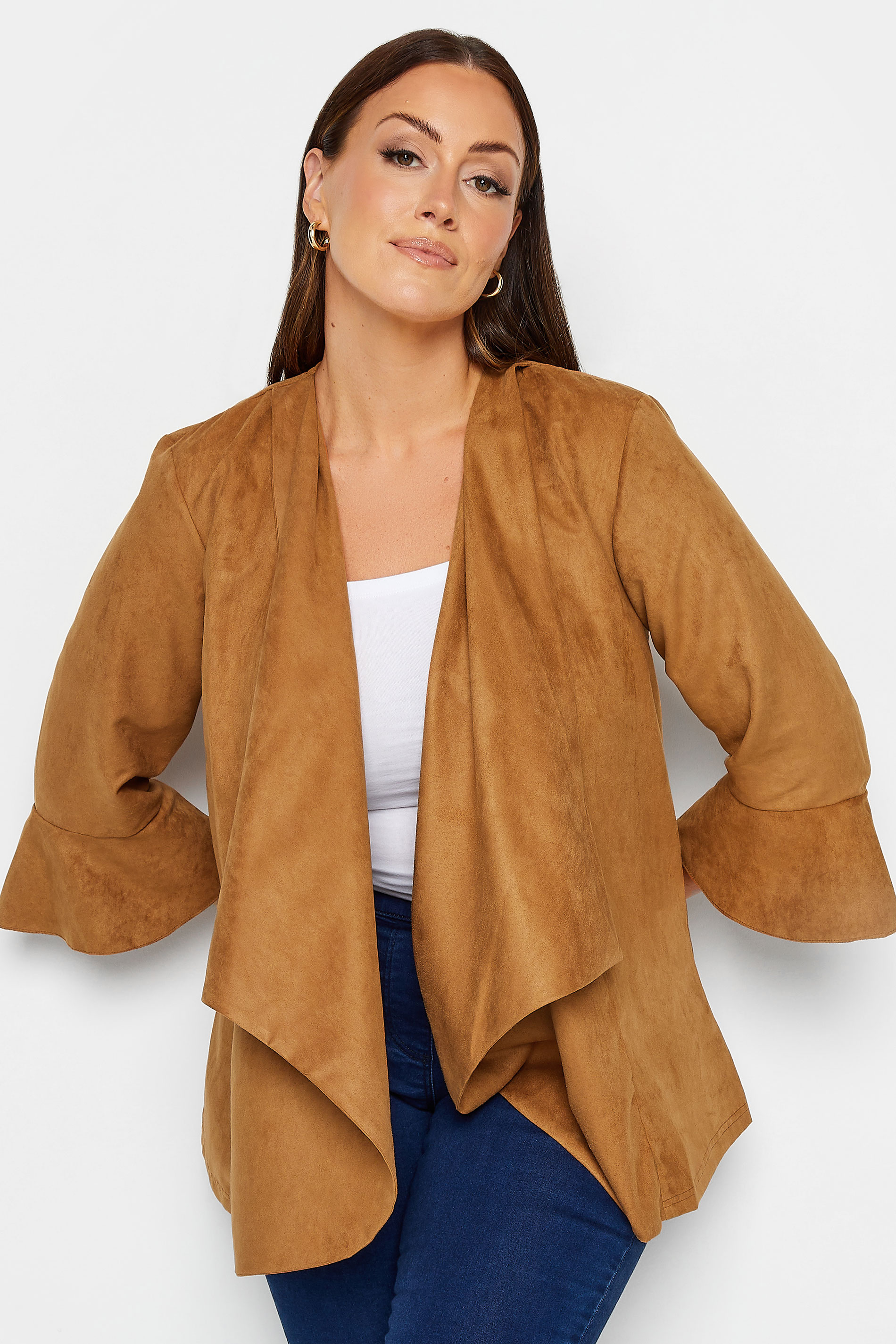 M&Co Women's Suedette Waterfall Jacket