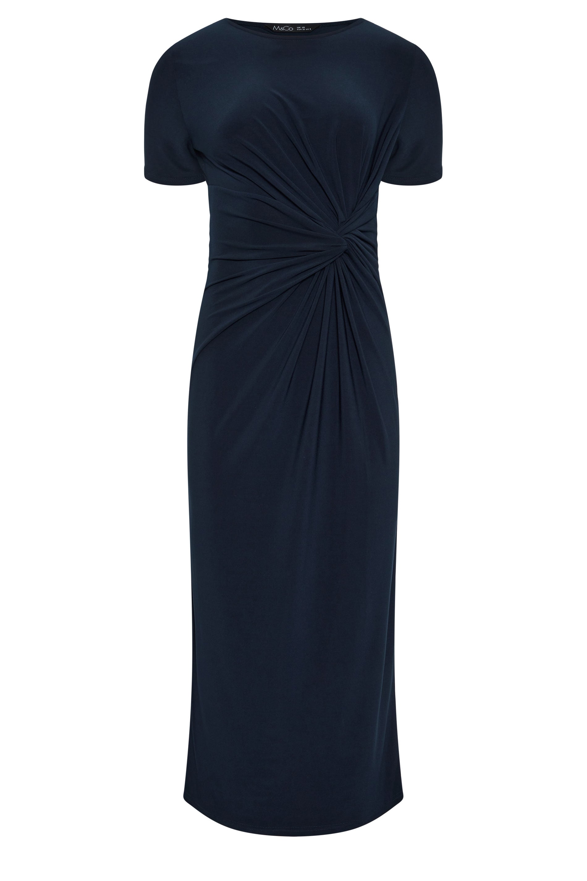 M&Co Navy Blue Twist Front Maxi Dress | M&Co 1