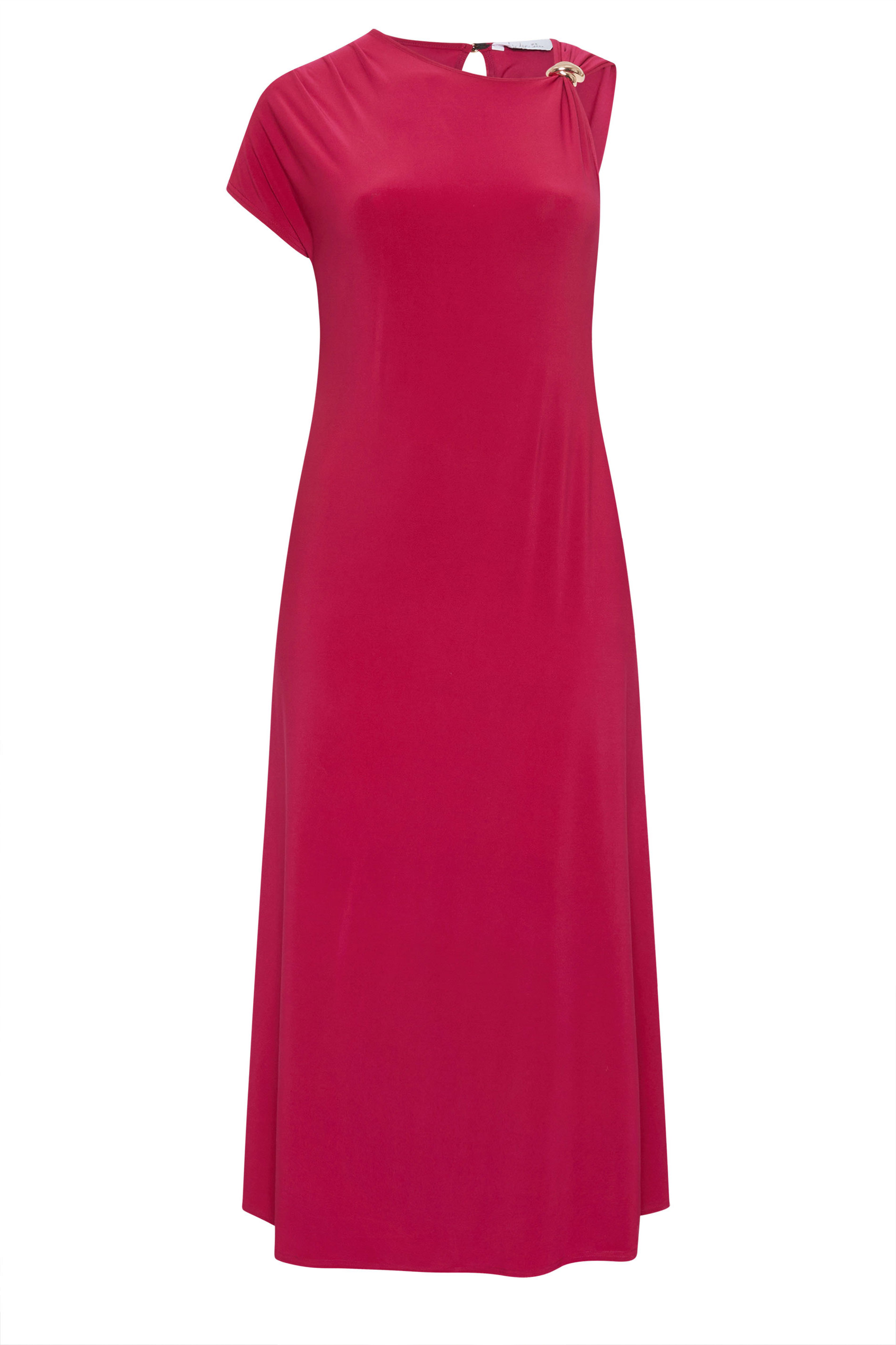 YOURS LONDON Plus Size Red Metal Buckle Detail Maxi Dress | Yours Clothing 5