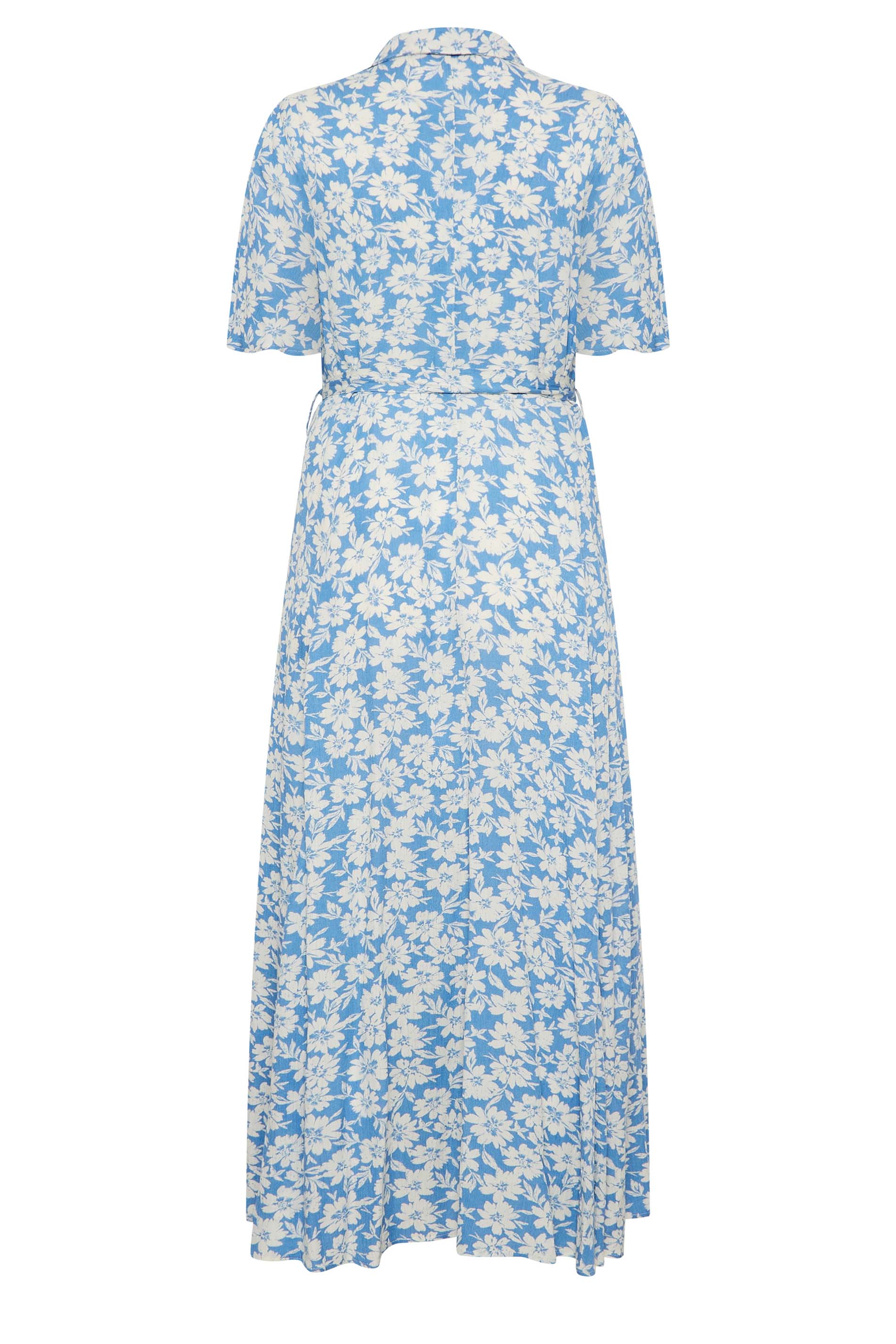 M&Co Light Blue Floral Print Maxi Shirt Dress | M&Co