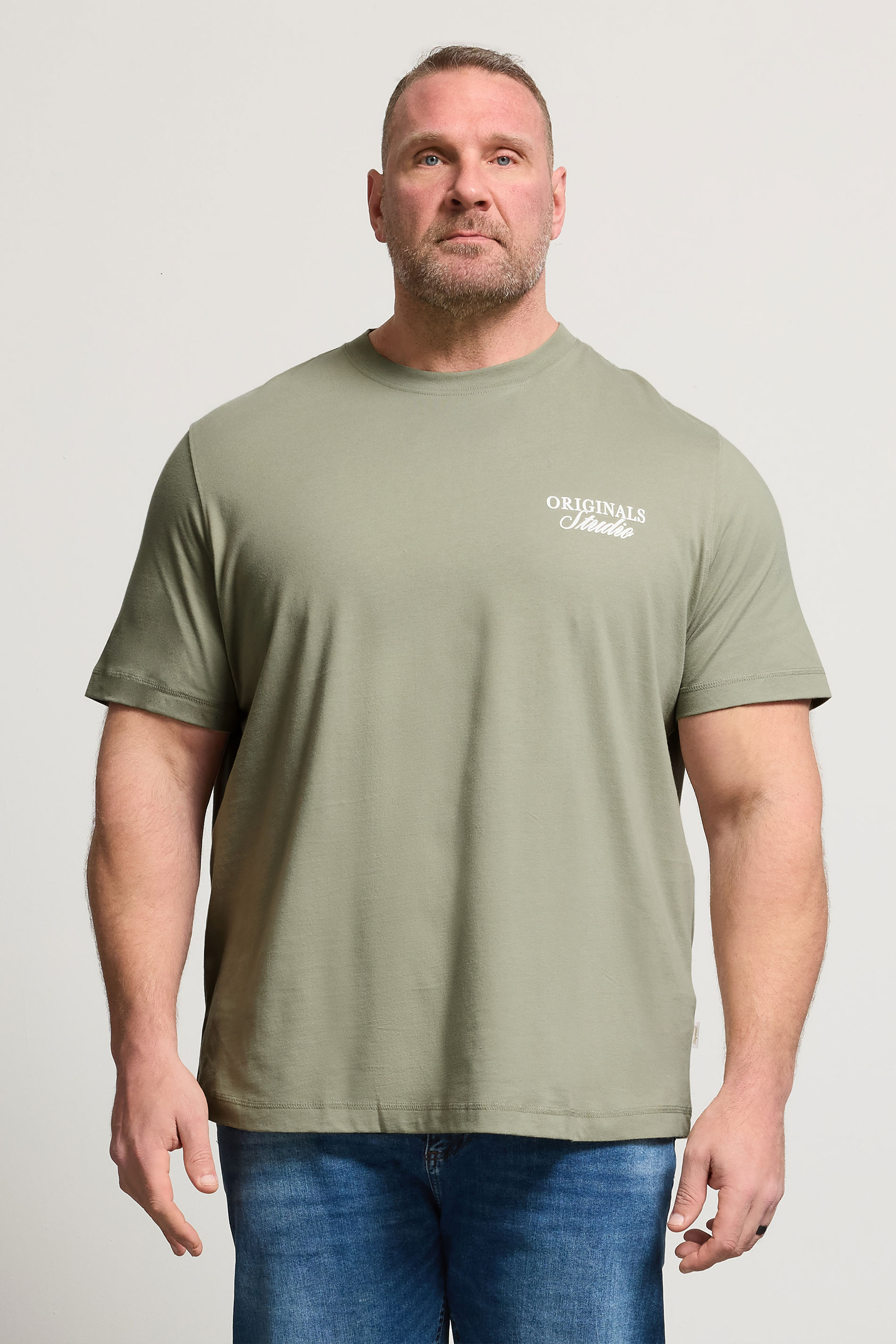 JACK & JONES Big & Tall Seagrass Green Studio Graphic T-Shirt | BadRhino 3