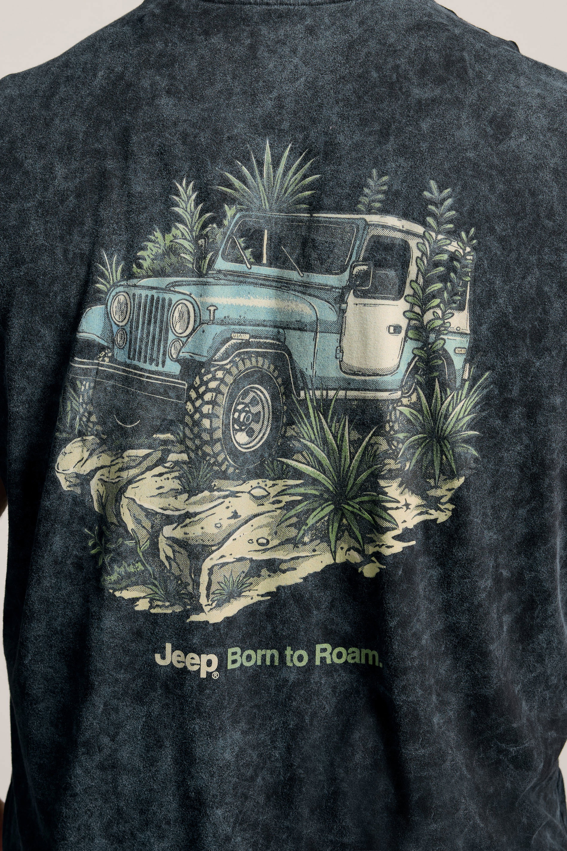 BadRhino Big & Tall Black Acid Wash 'Jeep' Graphic Vest | BadRhino 4