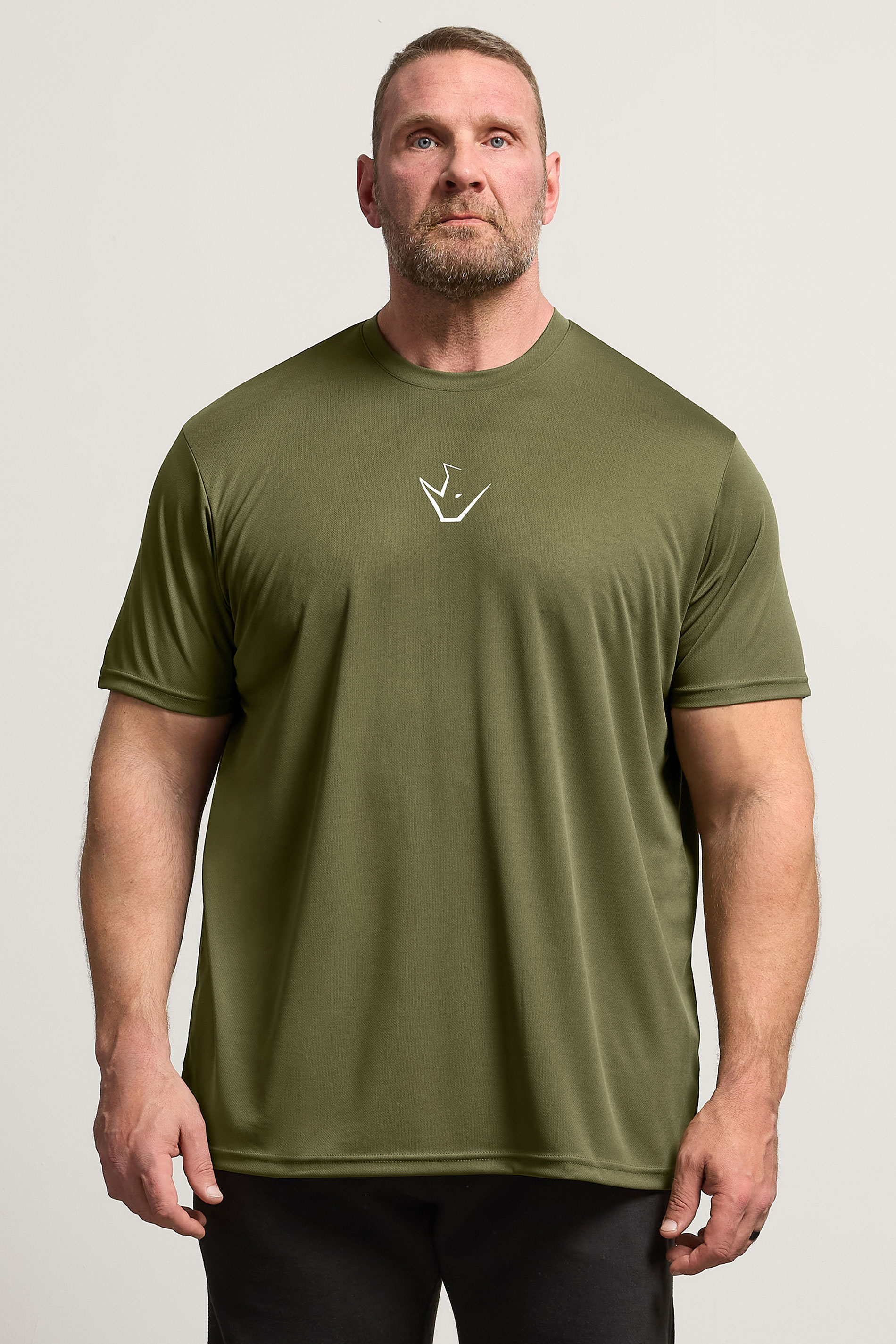 IronRhino Big & Tall Olive Green Performance T-Shirt | BadRhino 3