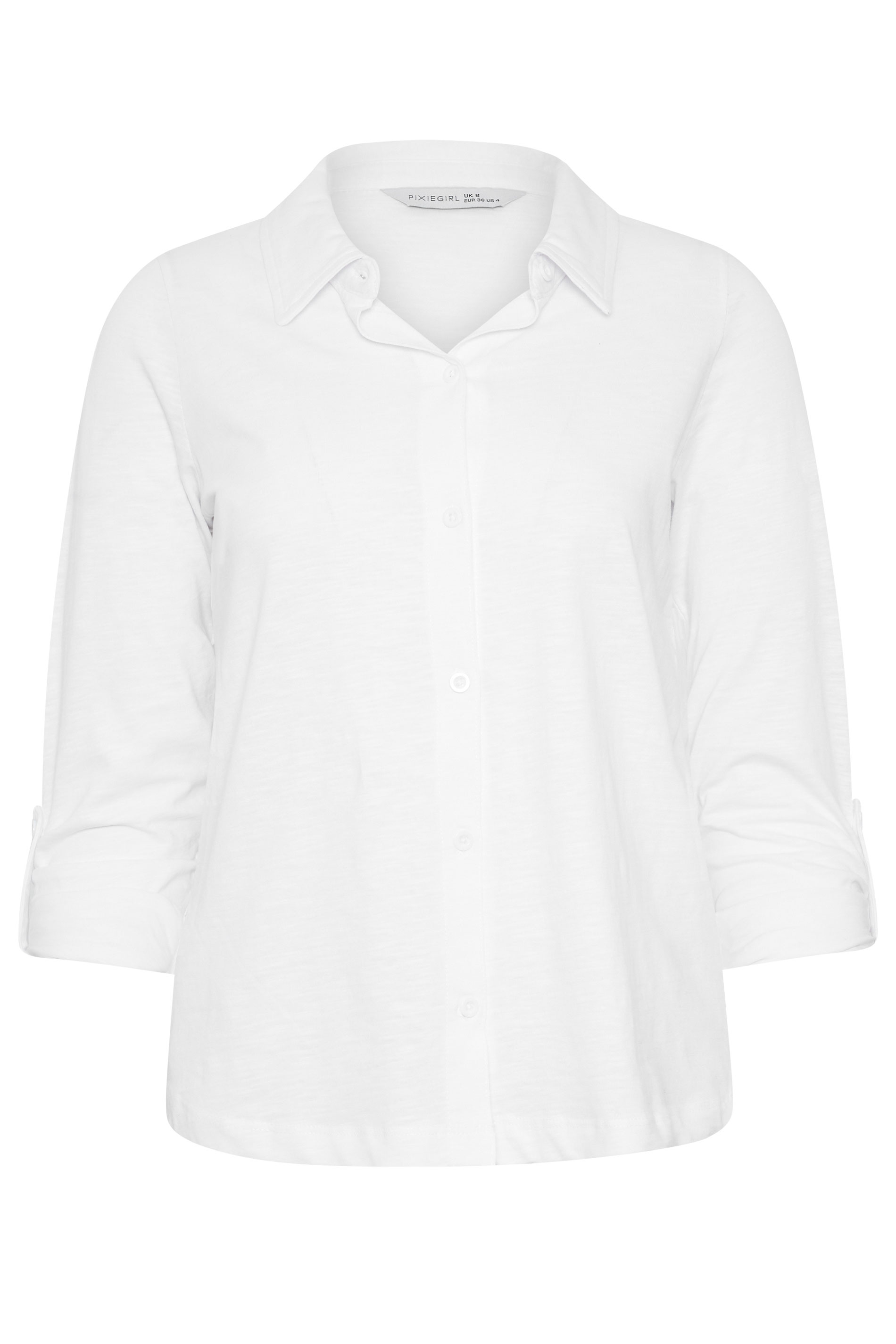 PixieGirl Petite Women's White Button Cotton Shirt | PixieGirl 5