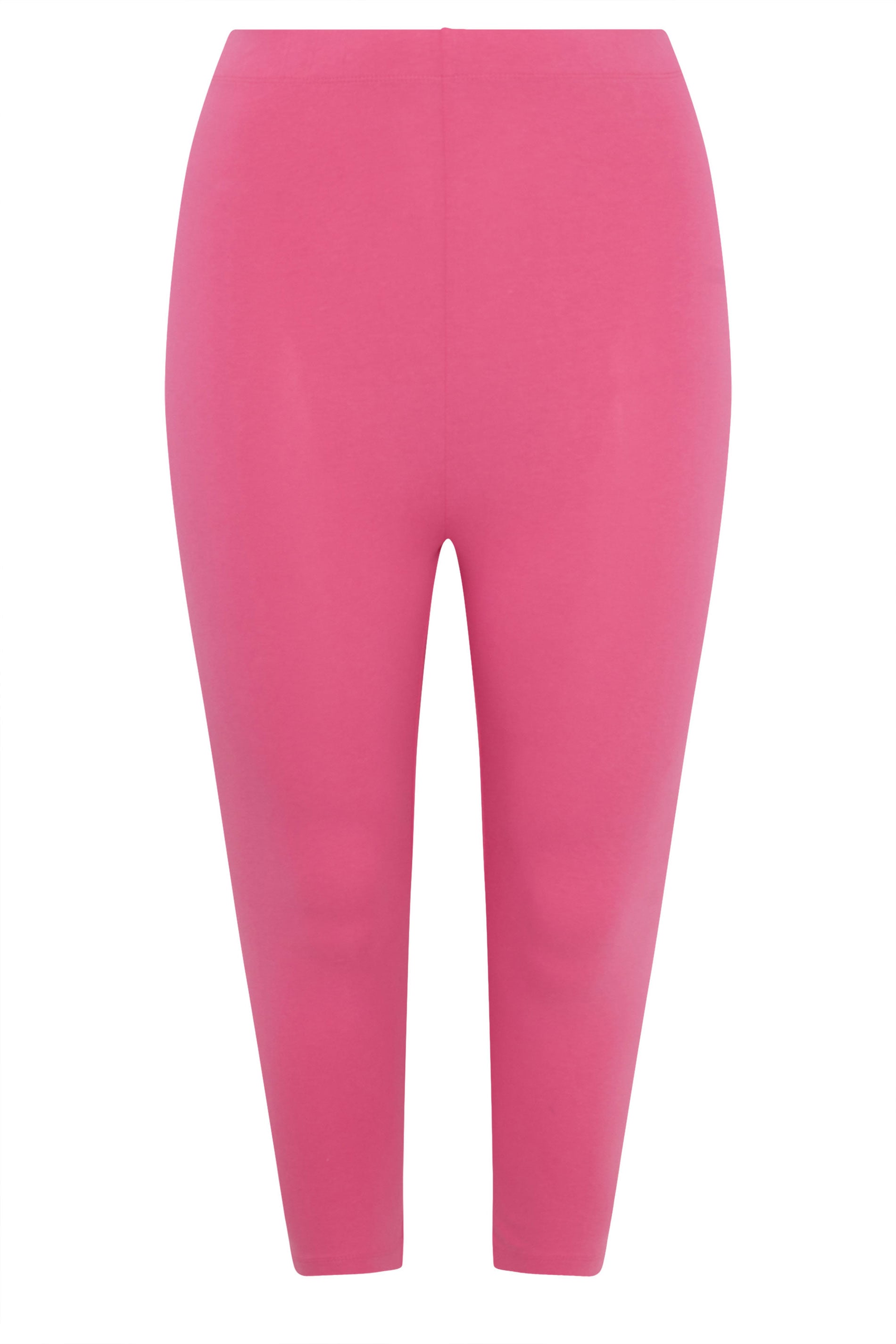 YOURS Plus Size Pink Elasticated Waist Cropped Leggings | Yours Clothing 6