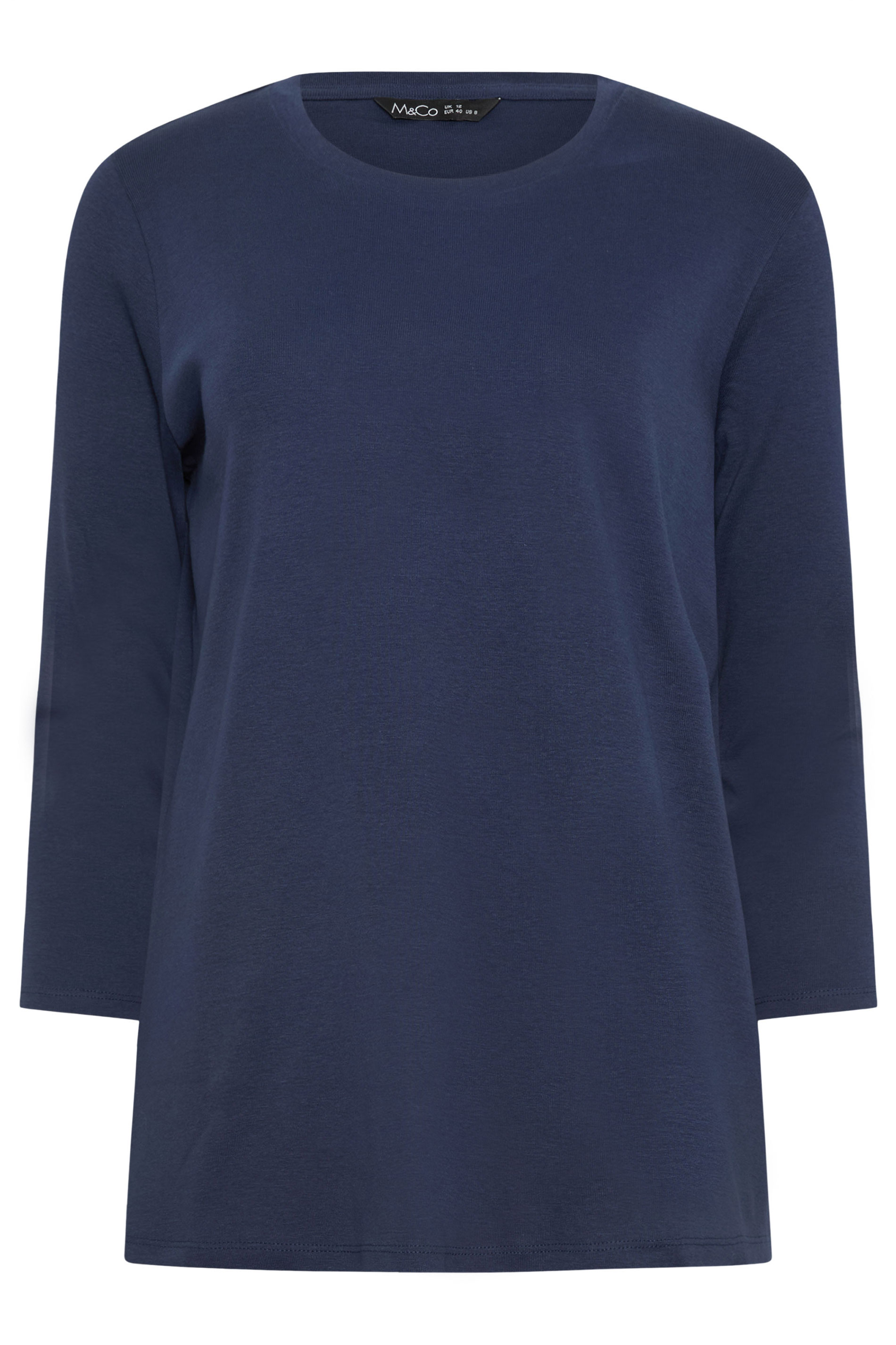 M&Co 2 PACK Navy Blue & White Cotton Tops | M&Co  8