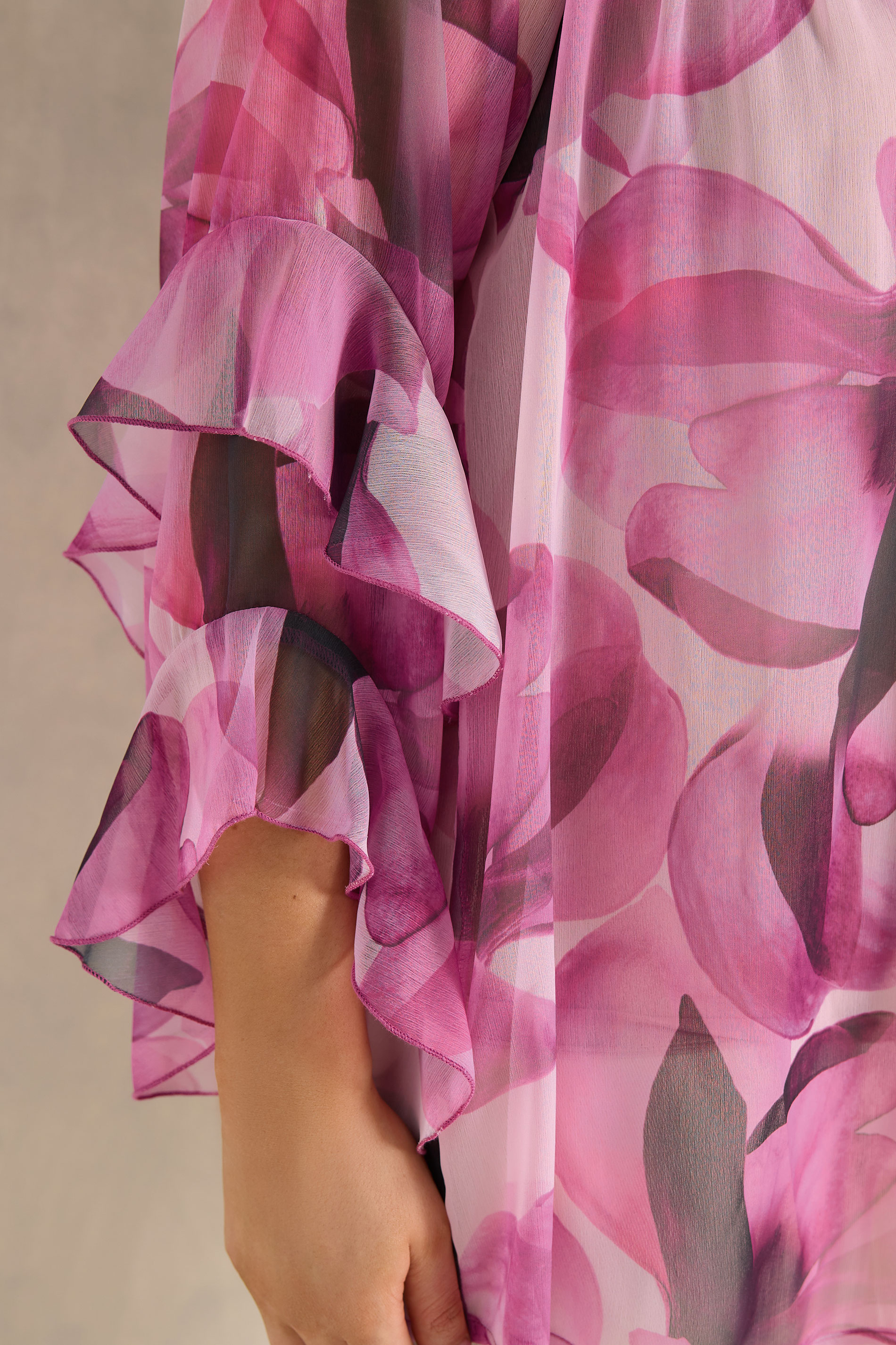 EVANS Plus Size Pink Petal Frill Occasion Blouse | Evans 2