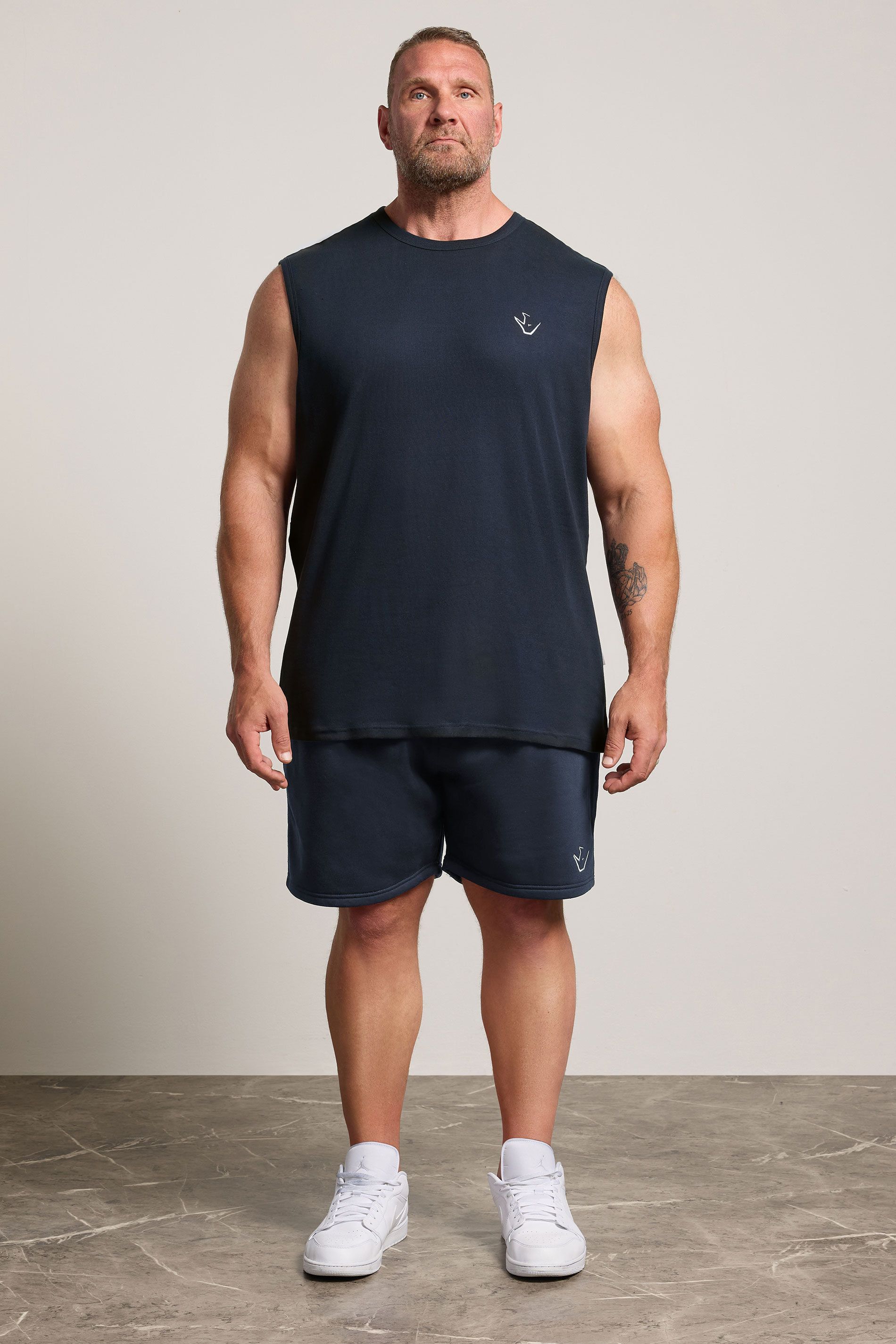 IronRhino Big & Tall Navy Blue 'Rest Day' Vest & Short Set | BadRhino 1