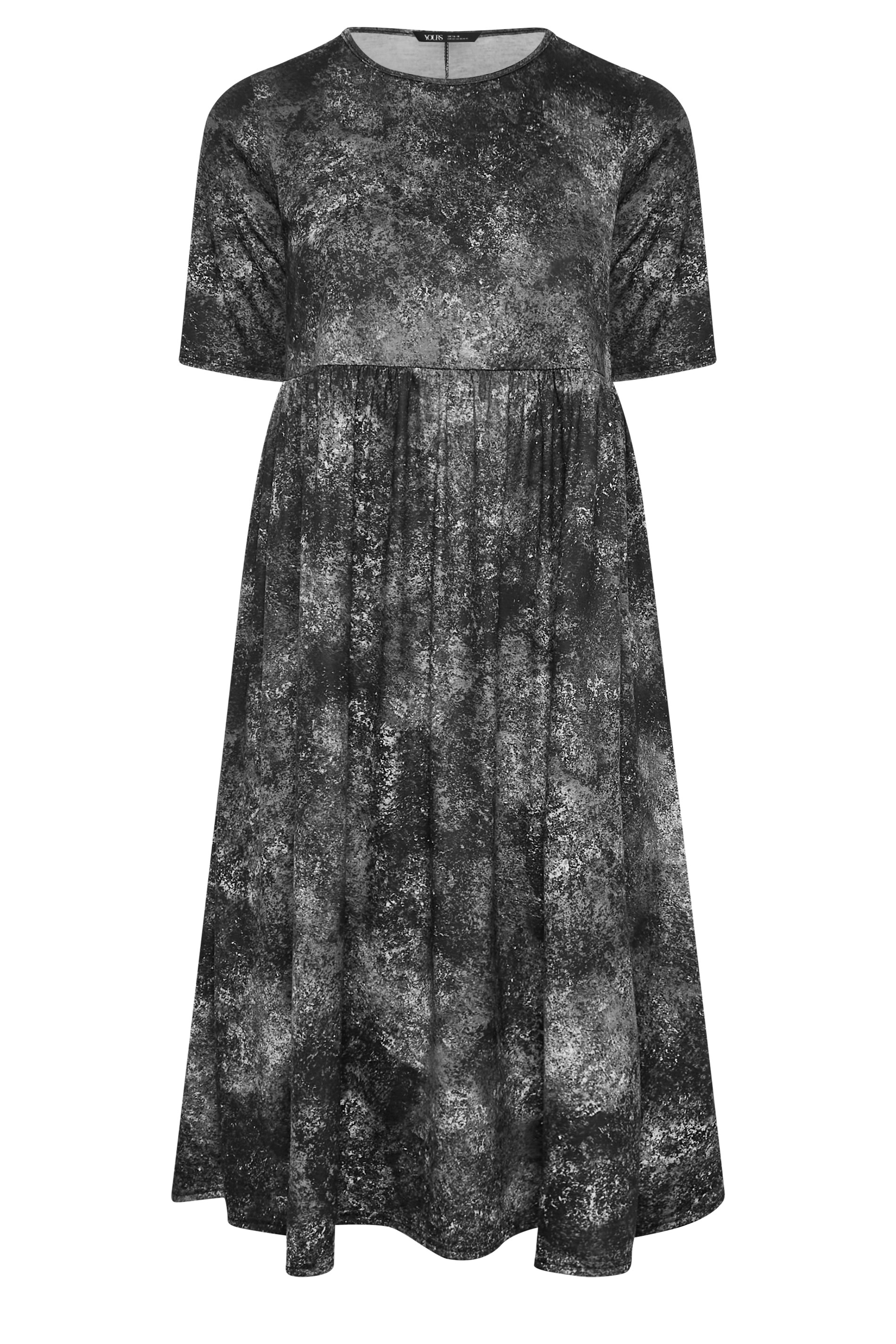 LIMITED COLLECTION Plus Size Black Acid Wash Smock Midaxi Dress | Yours ...