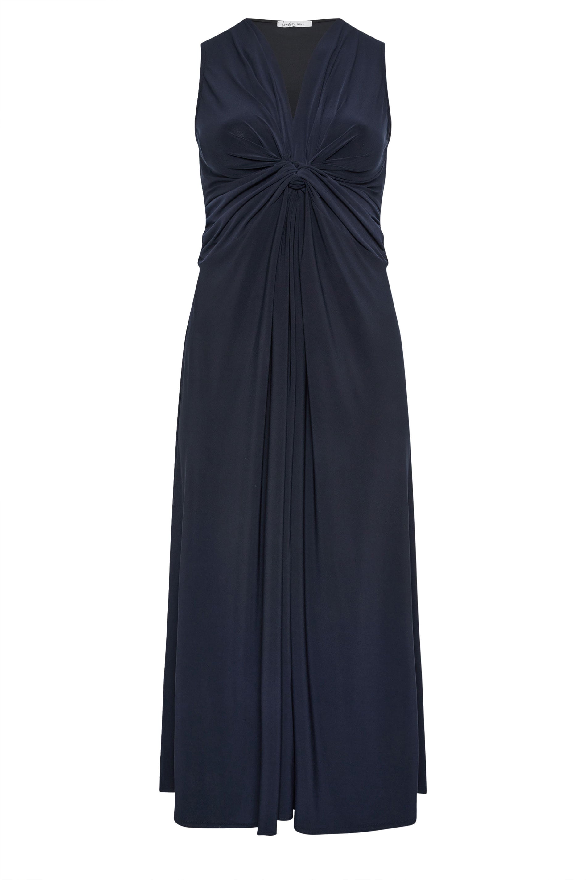 YOURS LONDON Plus Size Navy Blue Knot Detail Dress | Yours Clothing 5