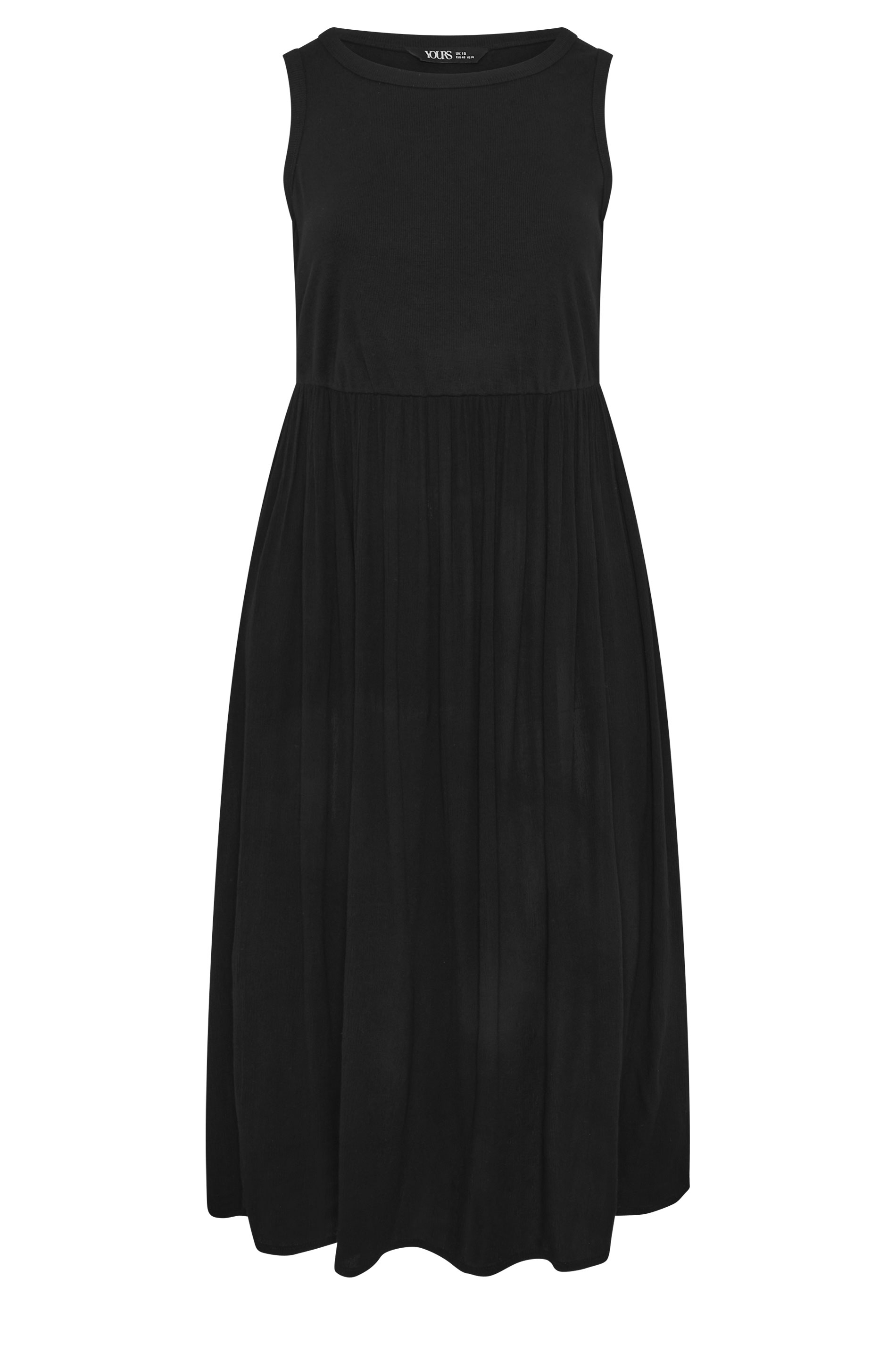 YOURS Plus Size Black Textured Contrast Maxi Dress | Yours Clothing 5