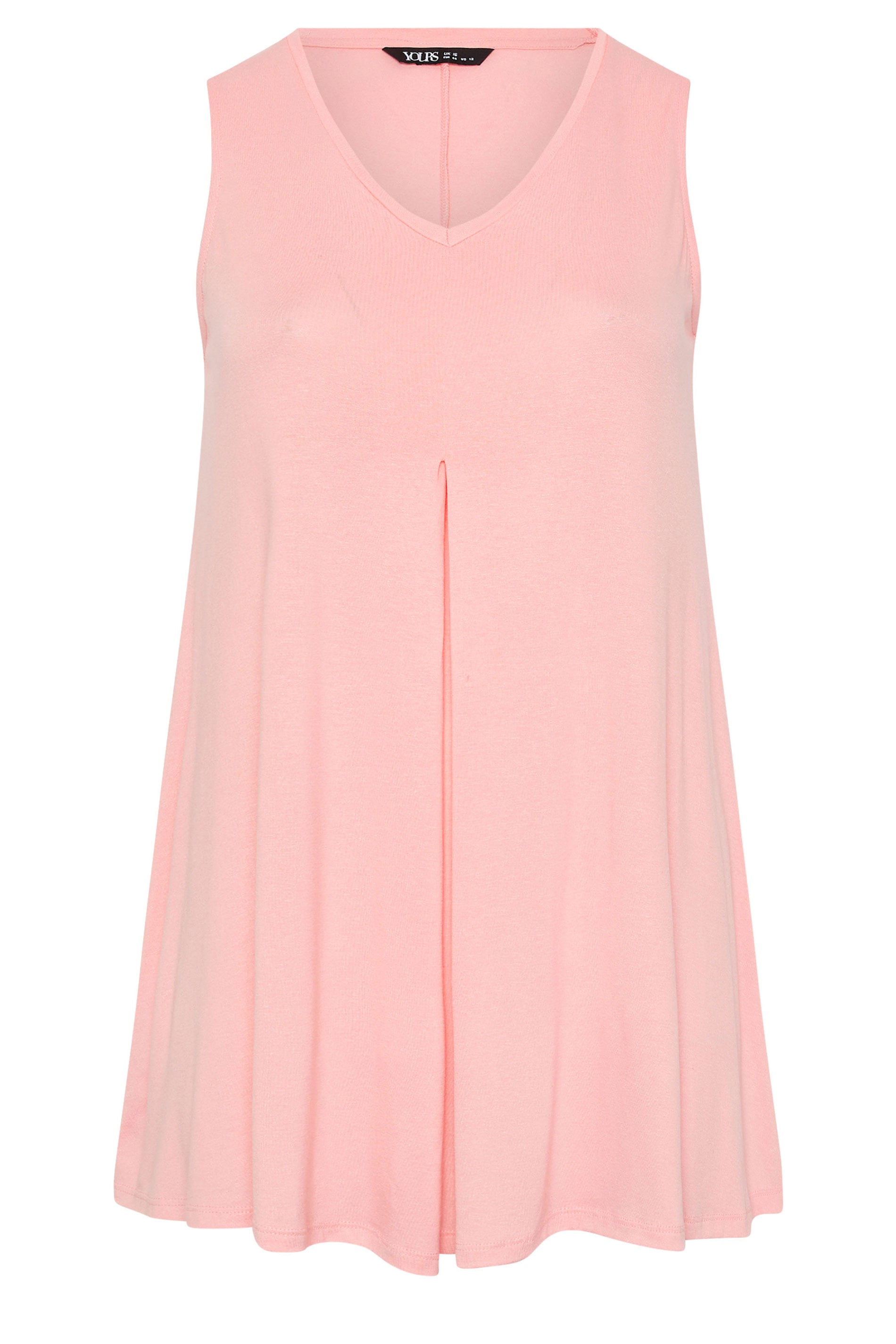 YOURS Plus Size Light Pink Pleated Front Vest Top | Yours Clothing 5