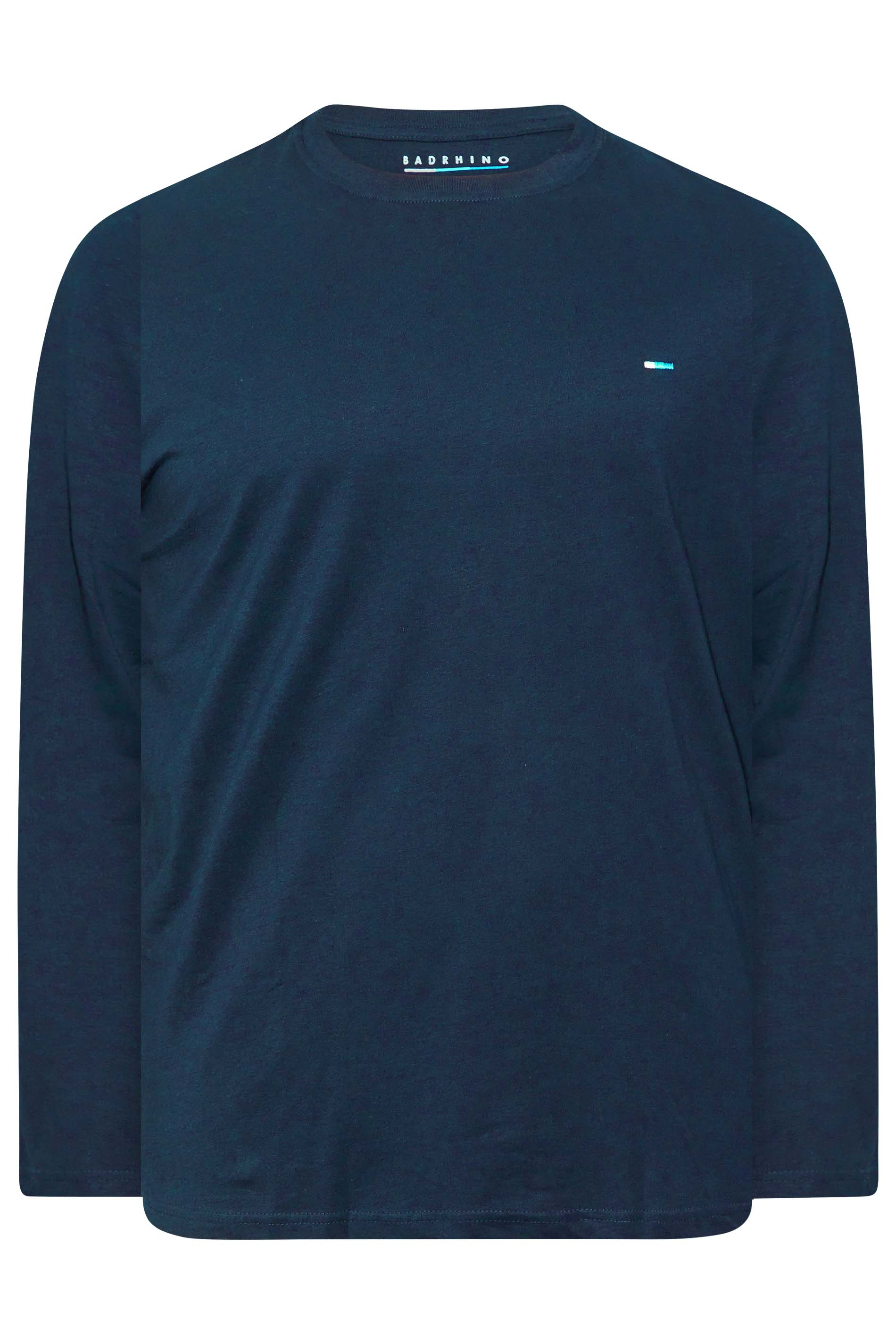 BadRhino Navy Blue Plain Long Sleeve T-Shirt | BadRhino 3