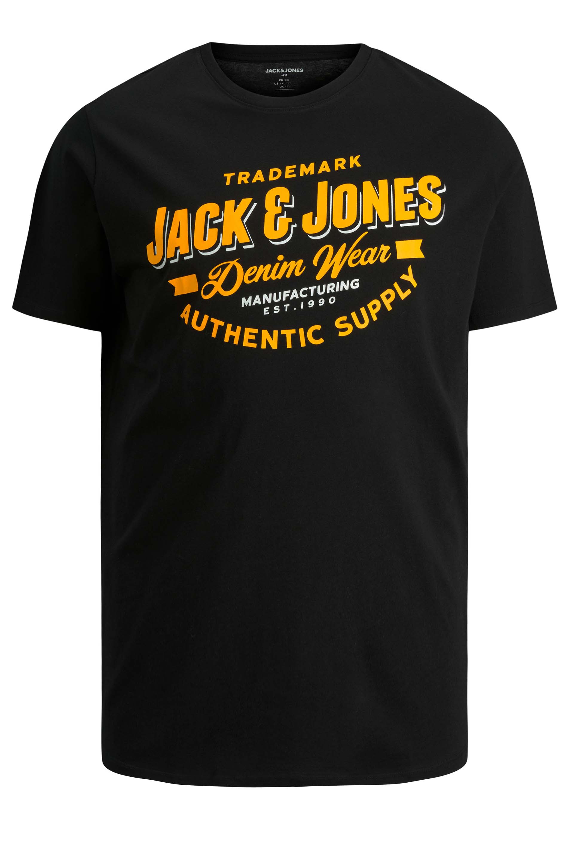 JACK & JONES Black Crew Neck T-Shirt | BadRhino 3