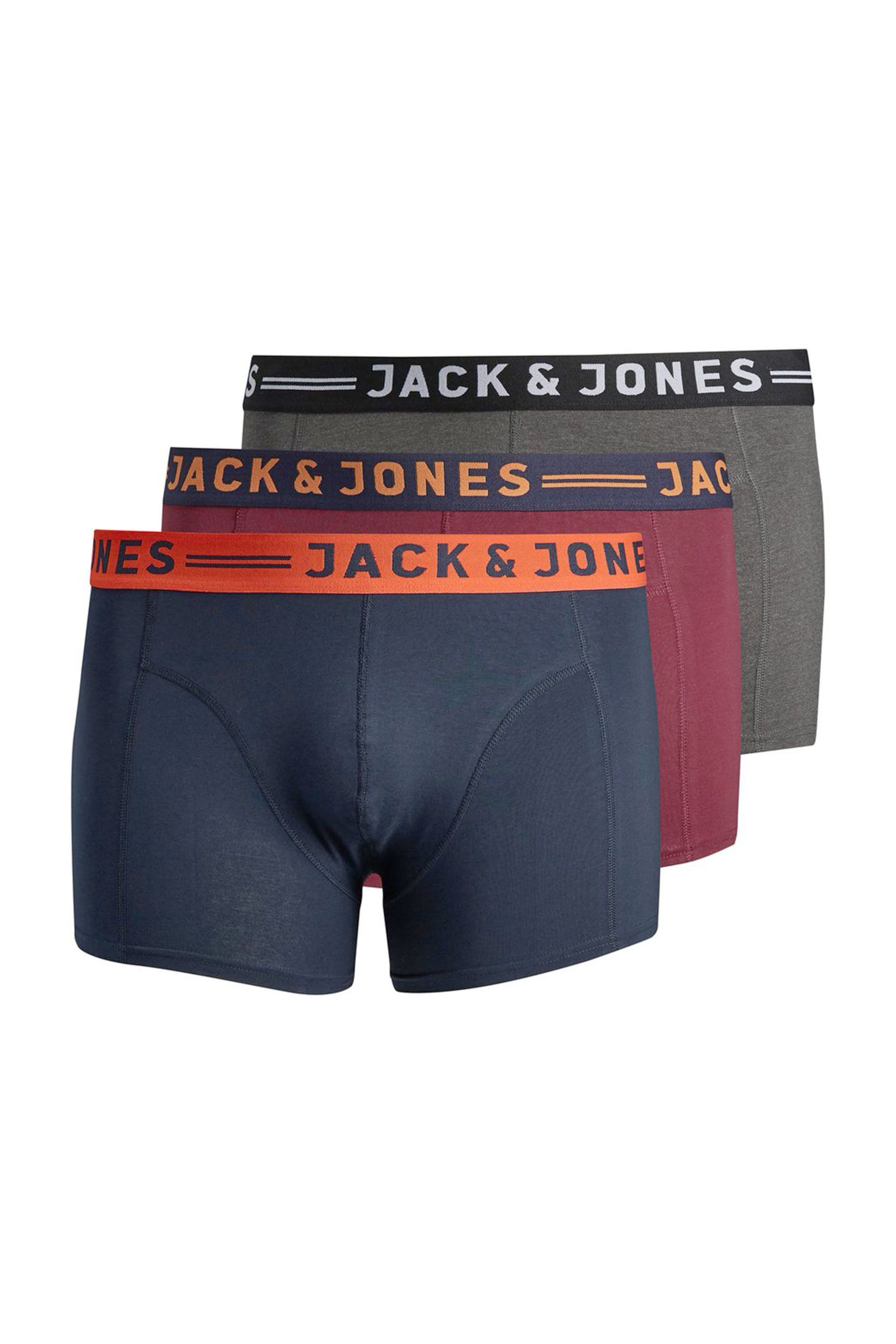 JACK & JONES 3 PACK Navy Blue Boxers | BadRhino 3