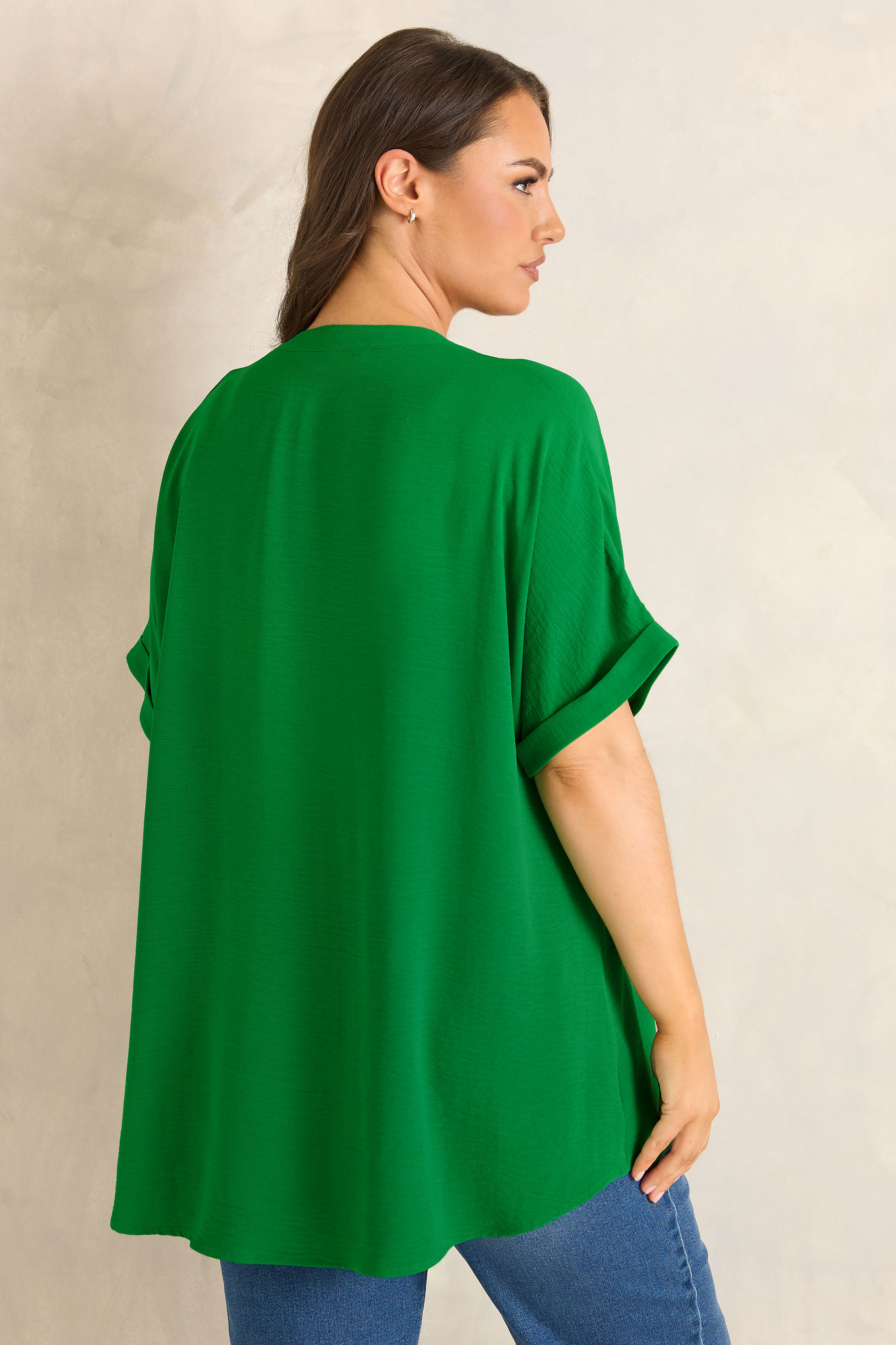 EVANS Plus Size Green Short Sleeve Utility Blouse | Evans  2