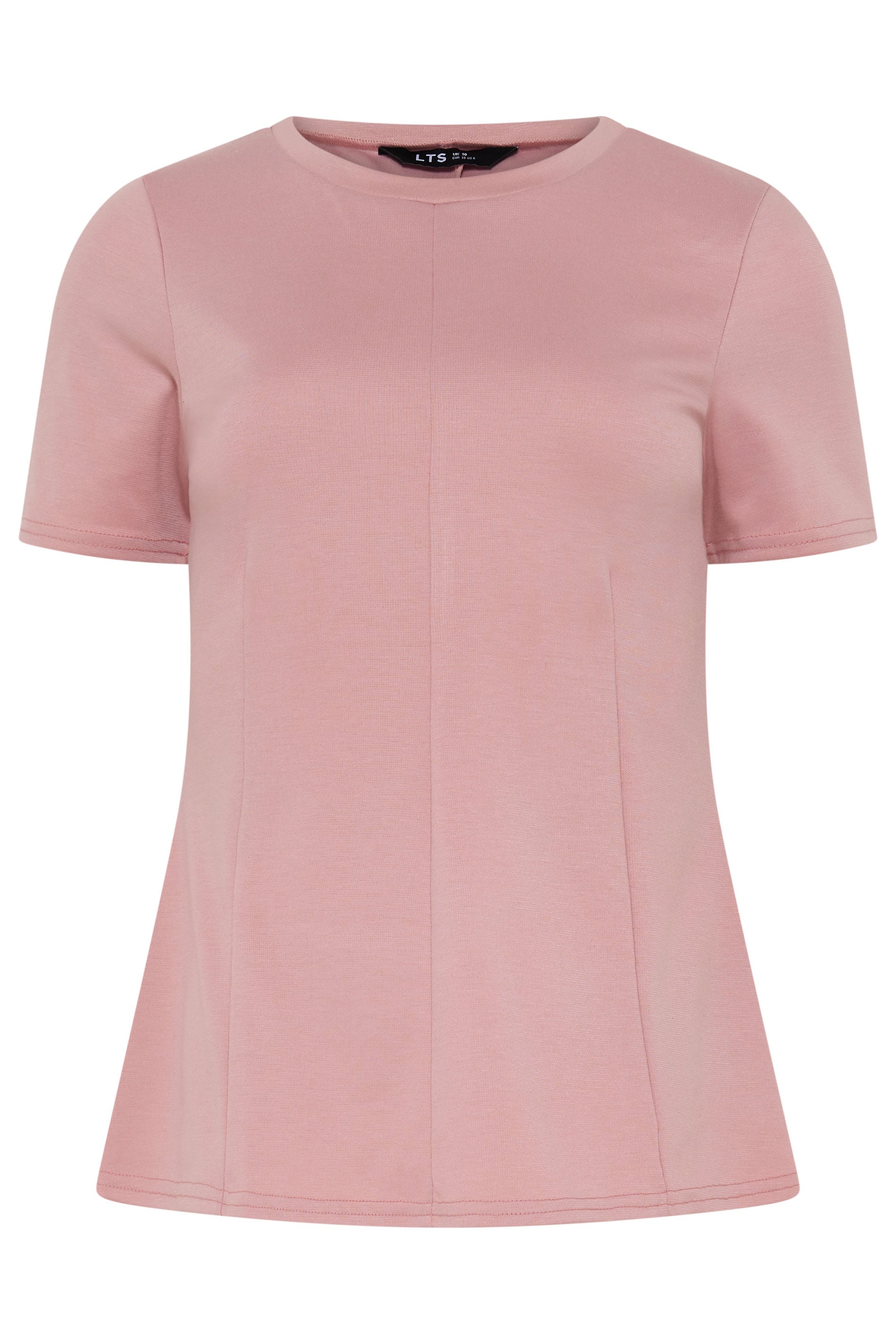 LTS Tall Women's Pink Seam Front Peplum Top | Long Tall Sally 5