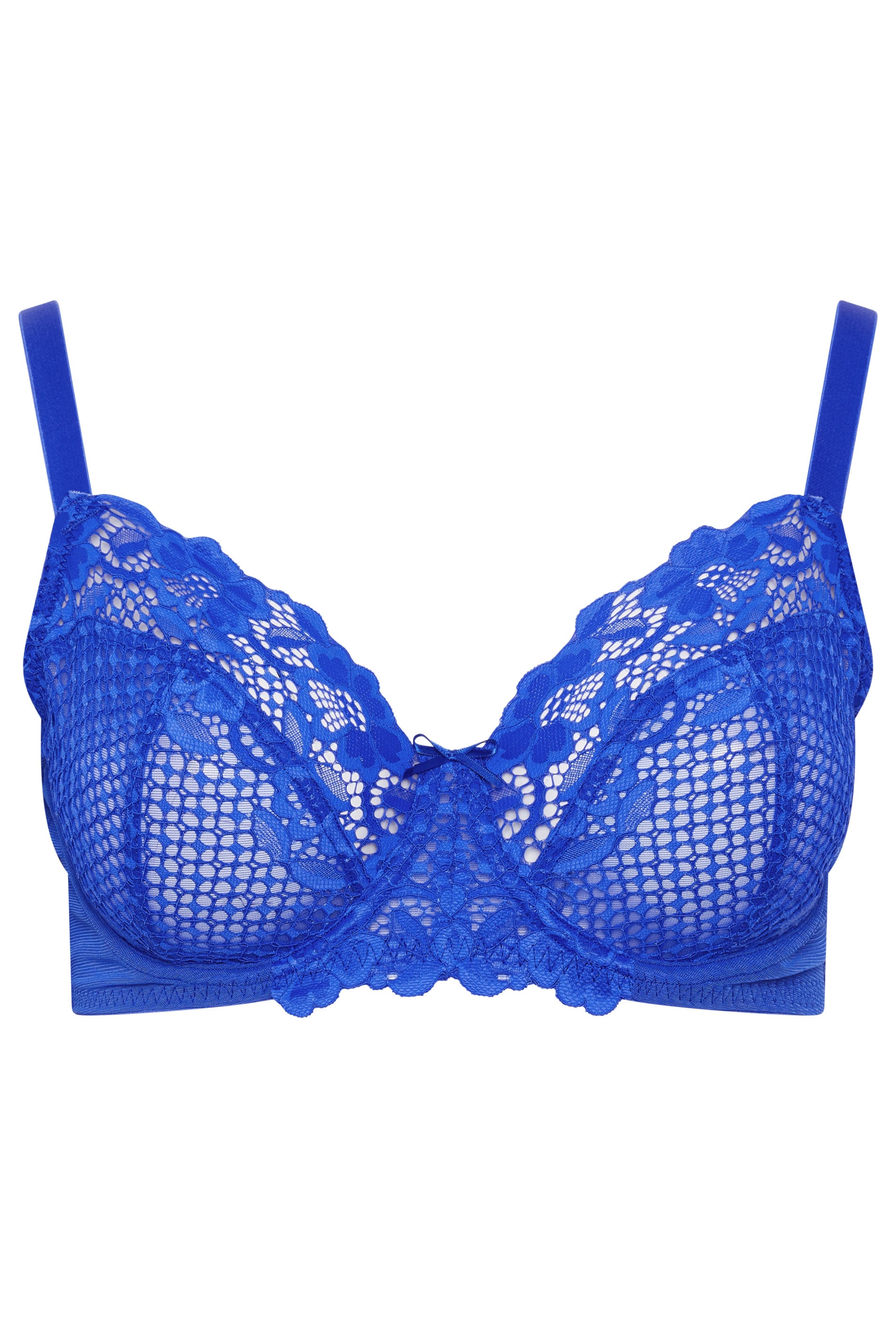 YOURSET 2 PACK Plus Size Cobalt Blue Lace Trim Bras | Yours Clothing 2