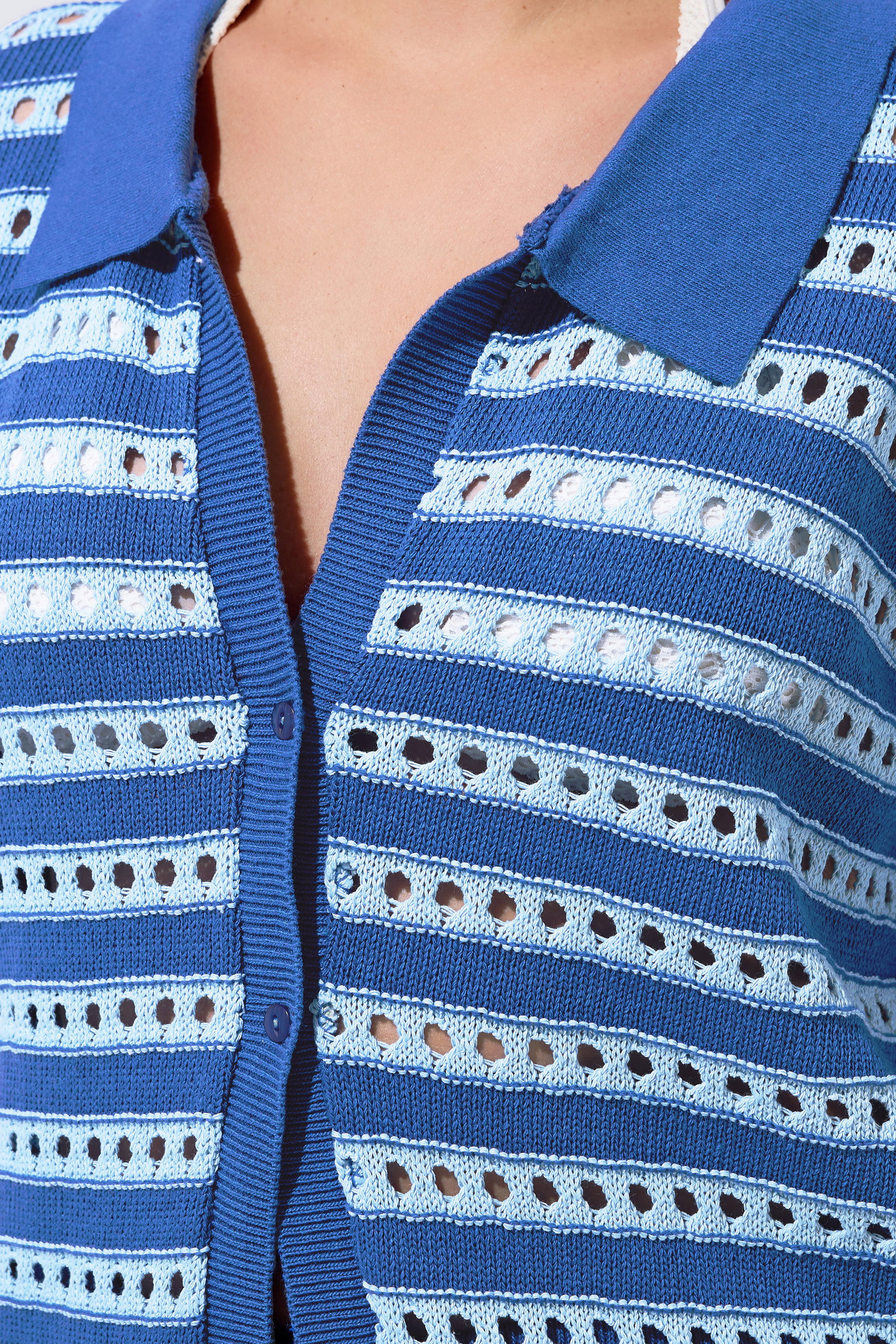 LIMITED COLLECTION Plus Size Blue Stripe Knitted Shirt | Yours Clothing 5