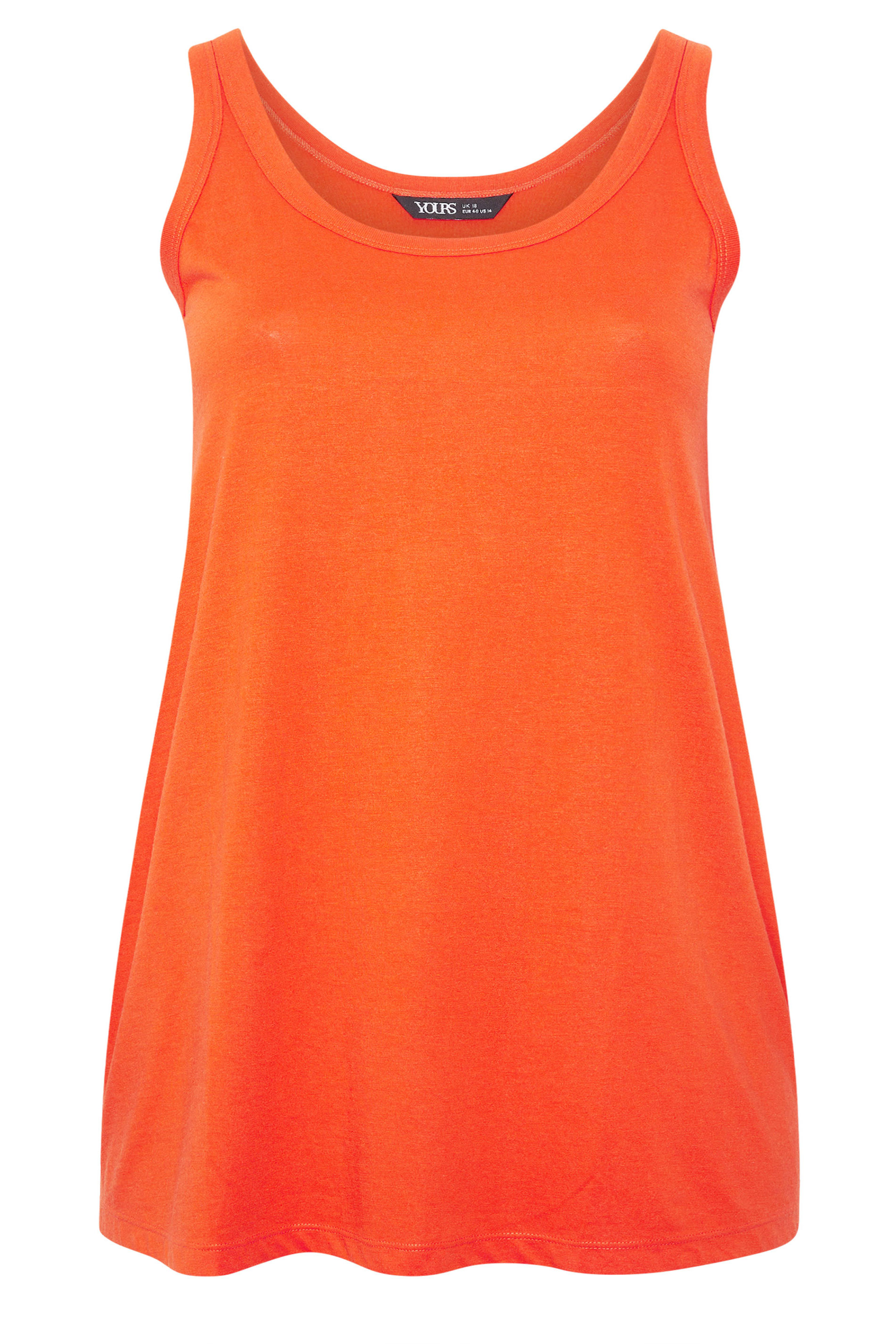 YOURS Plus Size Orange Core Vest Top | Yours Clothing 5