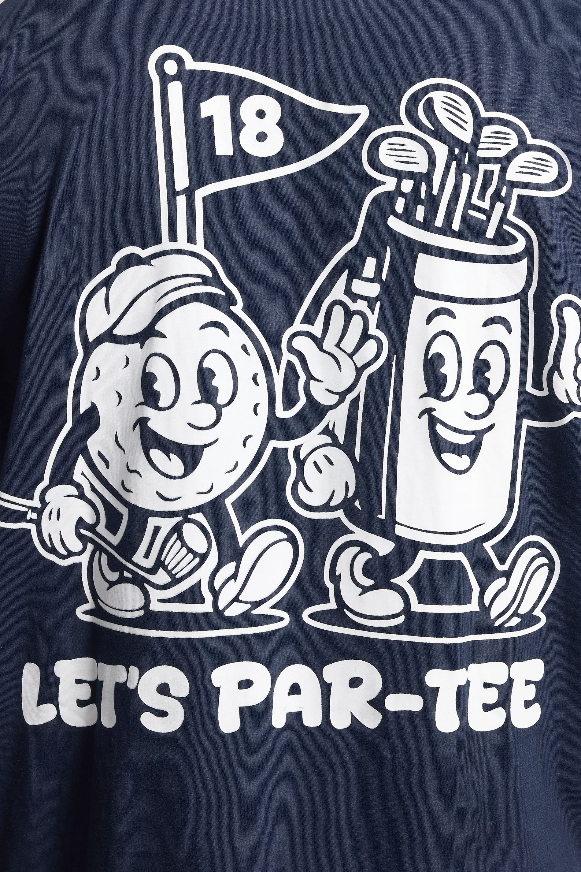 BadRhino Big & Tall Navy Blue Extra Long 'Cartoon Golf' Graphic T-Shirt | BadRhino 5