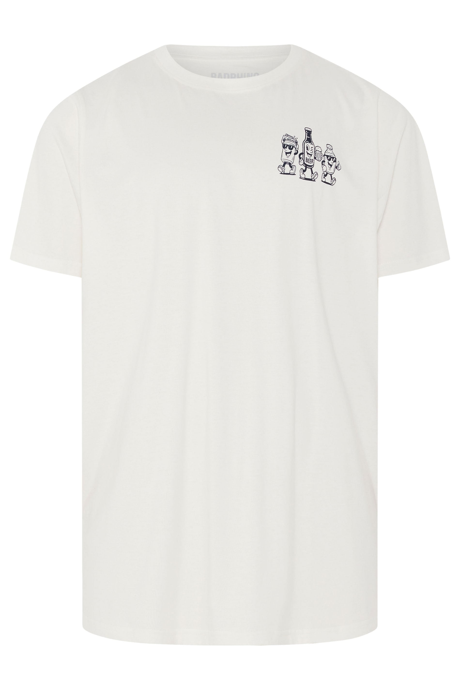 BadRhino Big & Tall Off White Beer Graphic T-Shirt | BadRhino 8