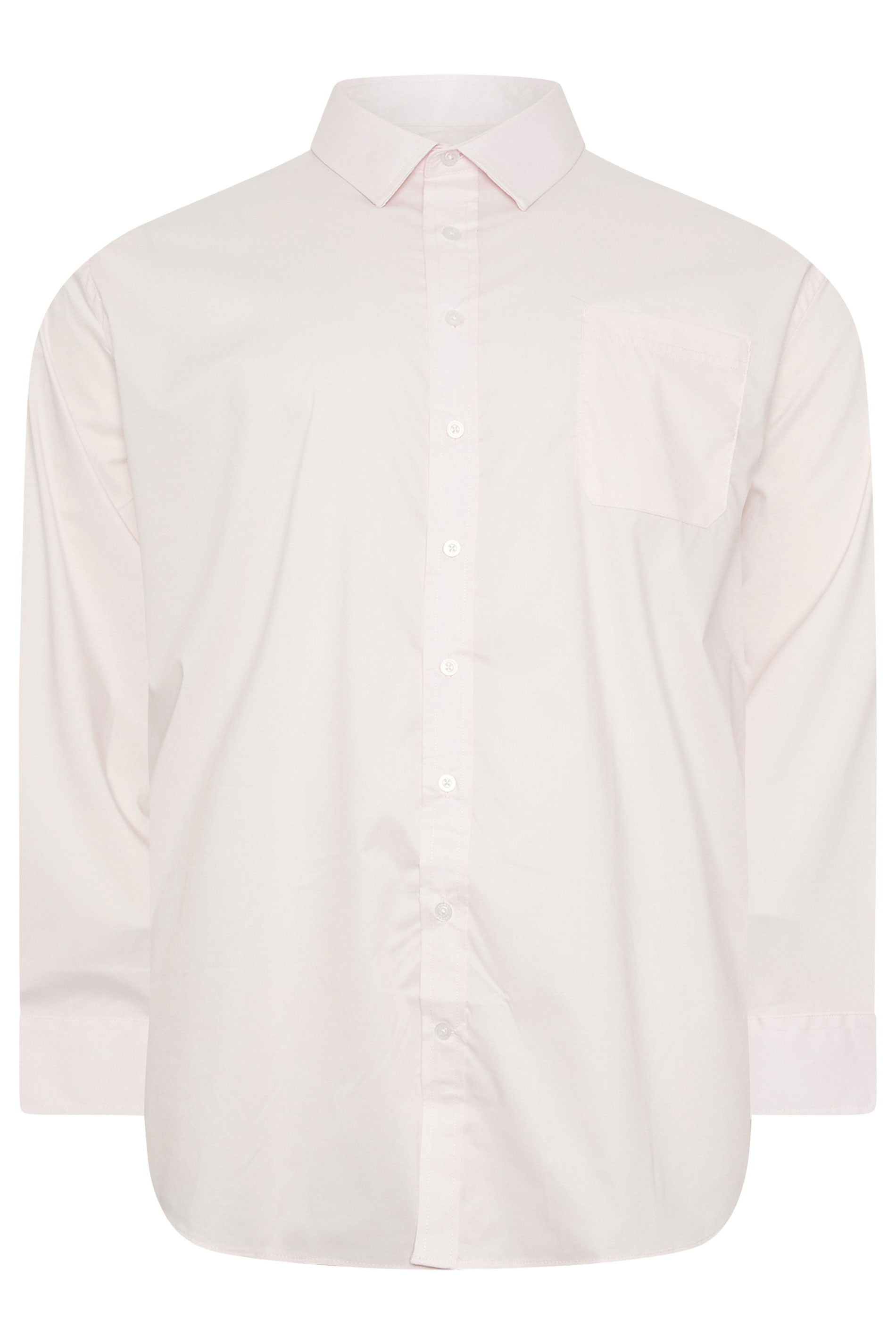 D555 Big & Tall Pink Long Sleeve Non Iron Stretch Shirt | BadRhino 2