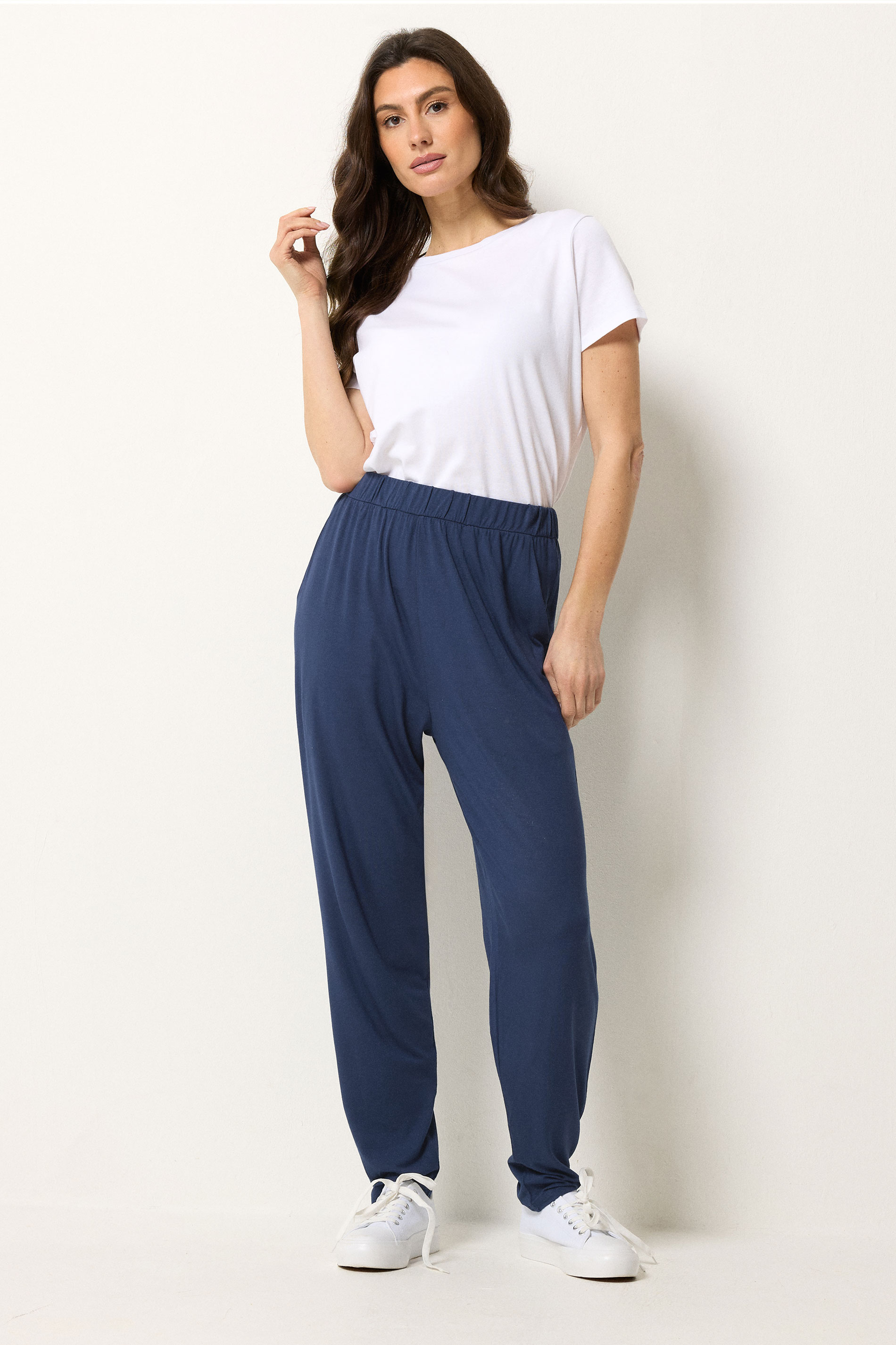 M&Co Navy Blue Hareem Trousers | M&Co 3