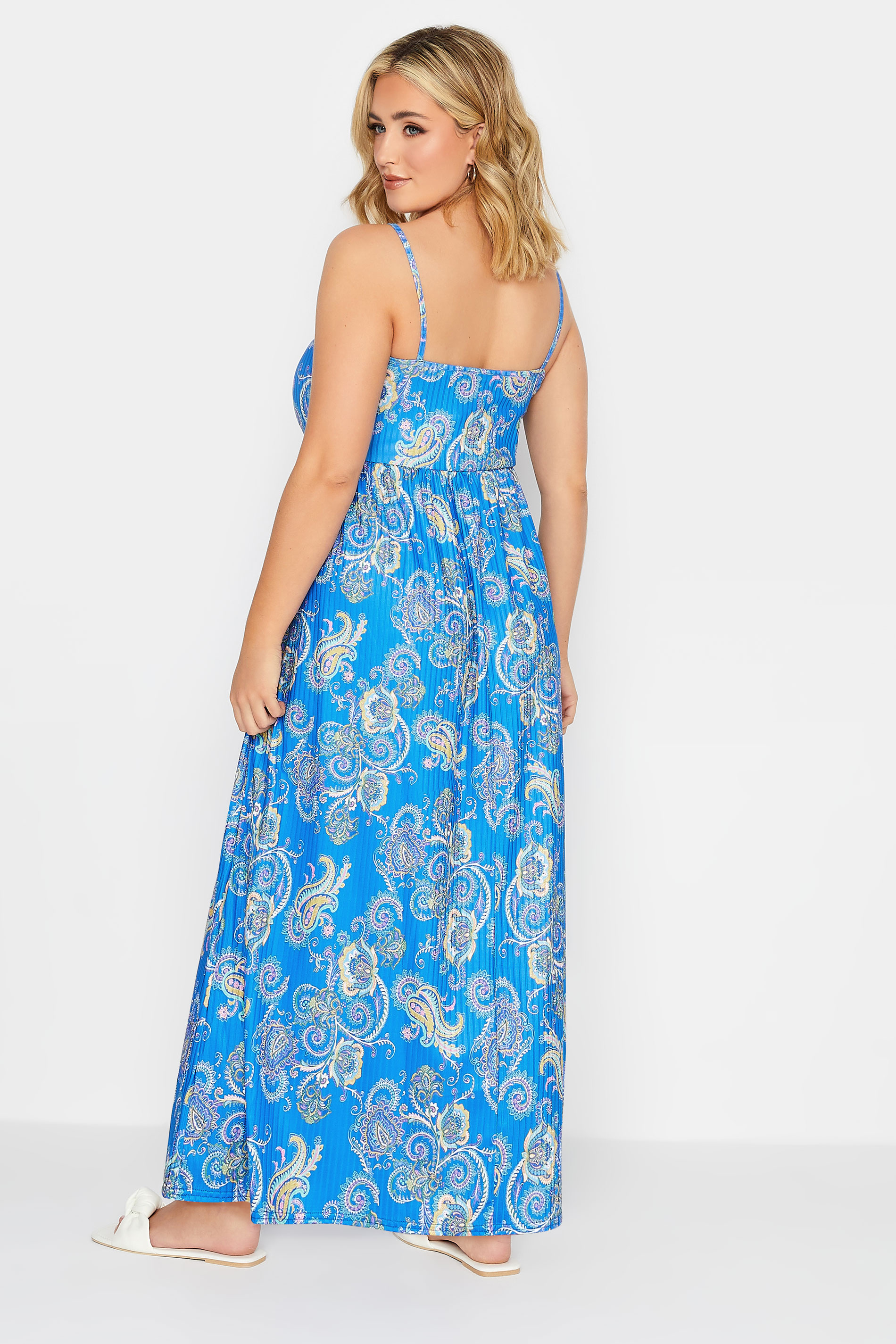 YOURS PETITE Plus Size Curve Blue Paisley Maxi Dress | Yours Clothing  3