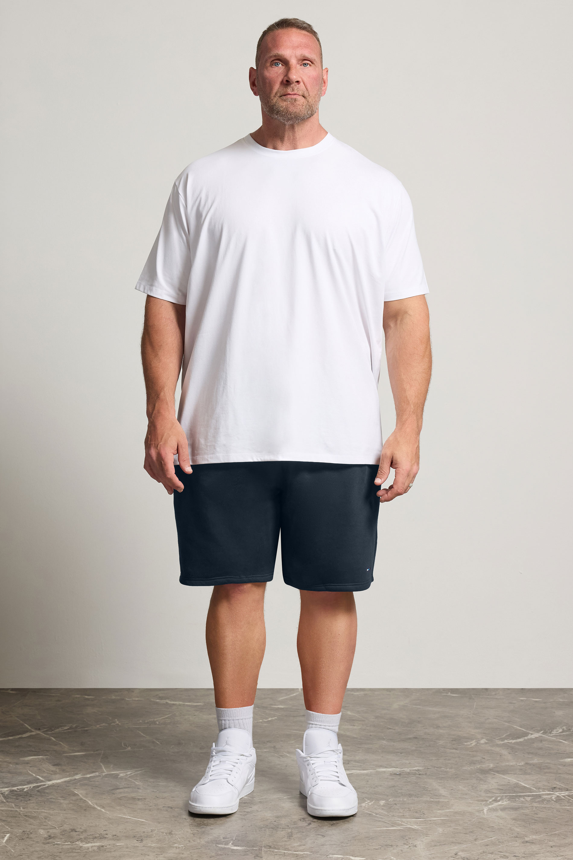BadRhino Big & Tall Navy Blue Zip Pocket Jogger Shorts | BadRhino 2