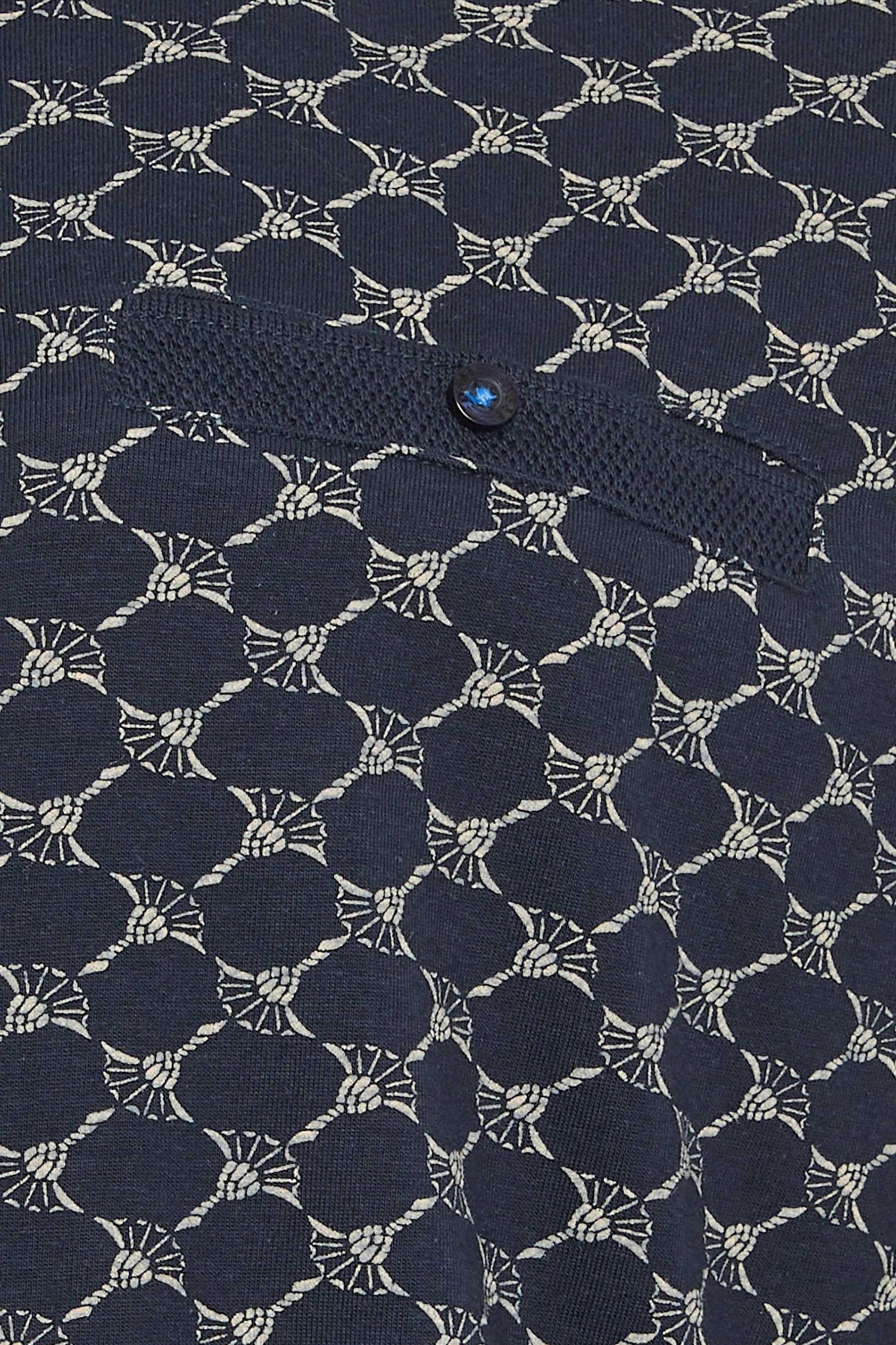 D555 Big & Tall Navy Blue Jacquard Polo Shirt | BadRhino 5
