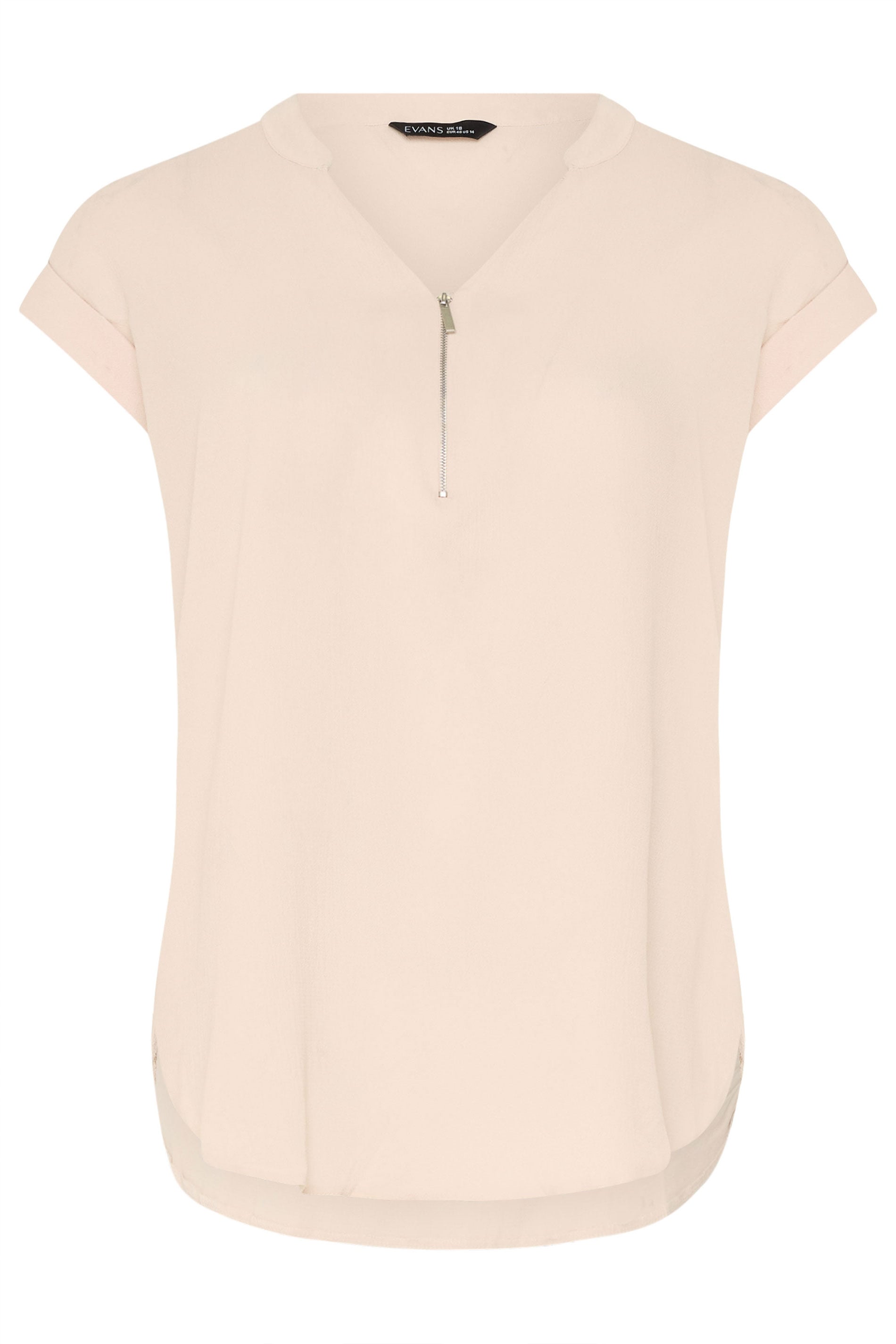 EVANS Plus Size Pink Zip Front Blouse | Evans 5