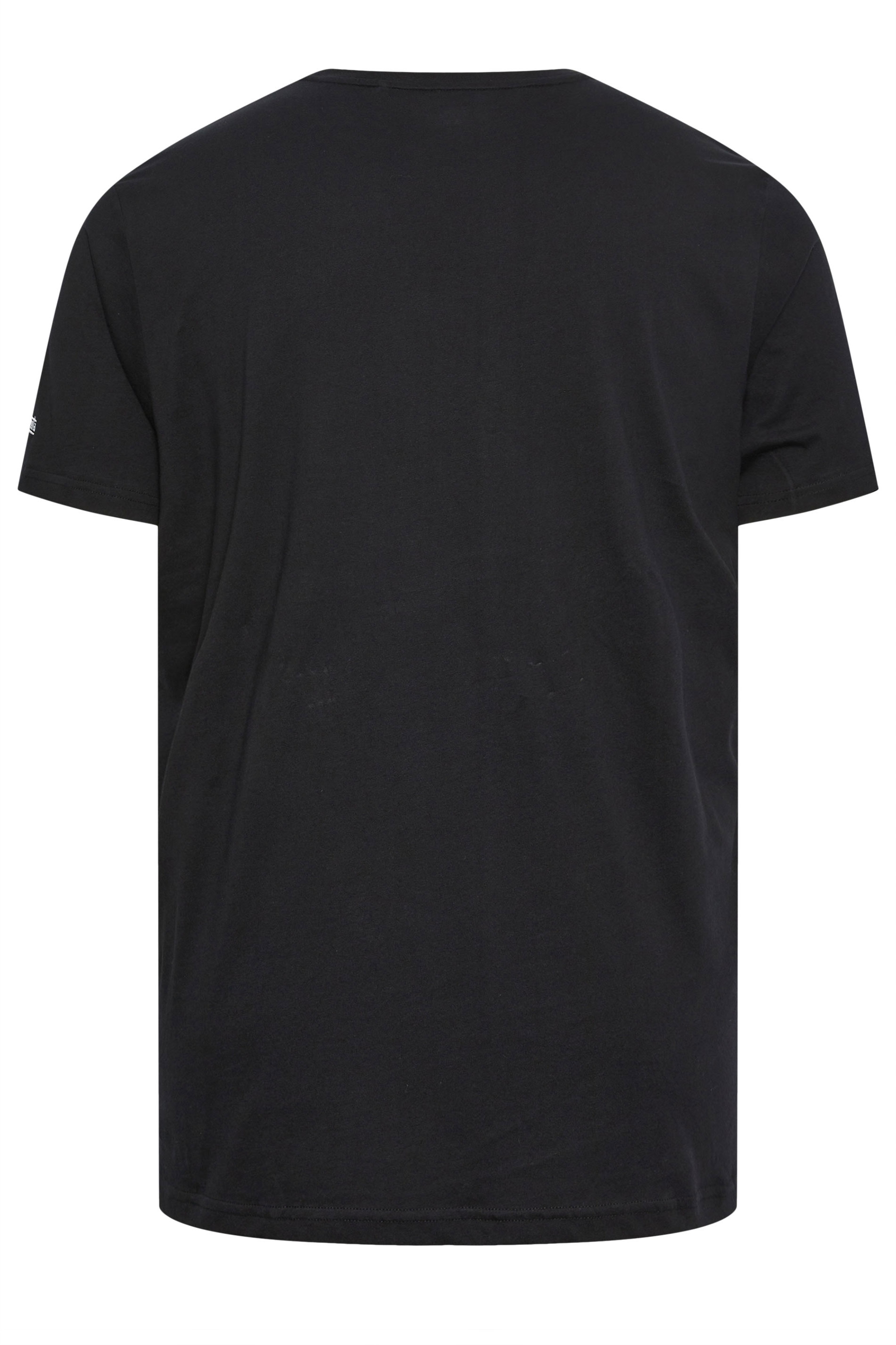 LAMBRETTA Big & Tall Black Checker Logo T-Shirt | BadRhino 3