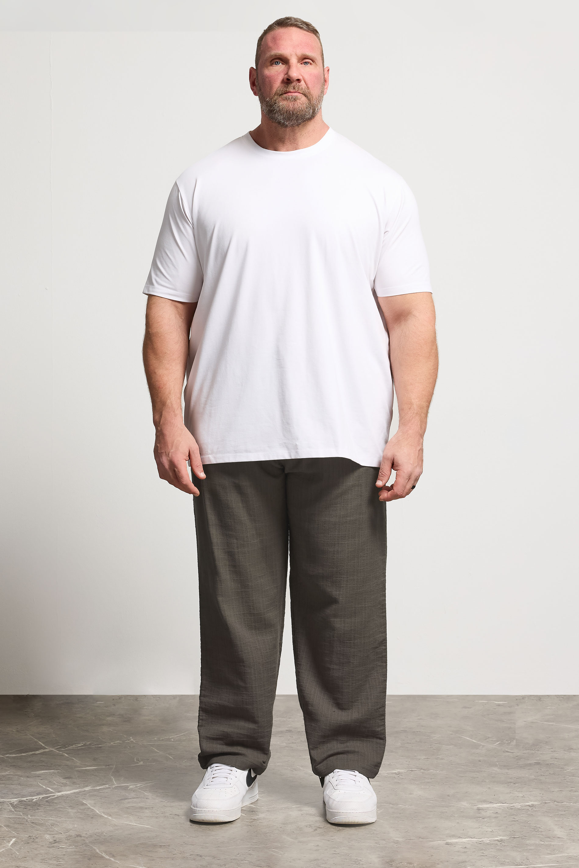 BadRhino Big & Tall Brown Textured Trousers | BadRhino 2