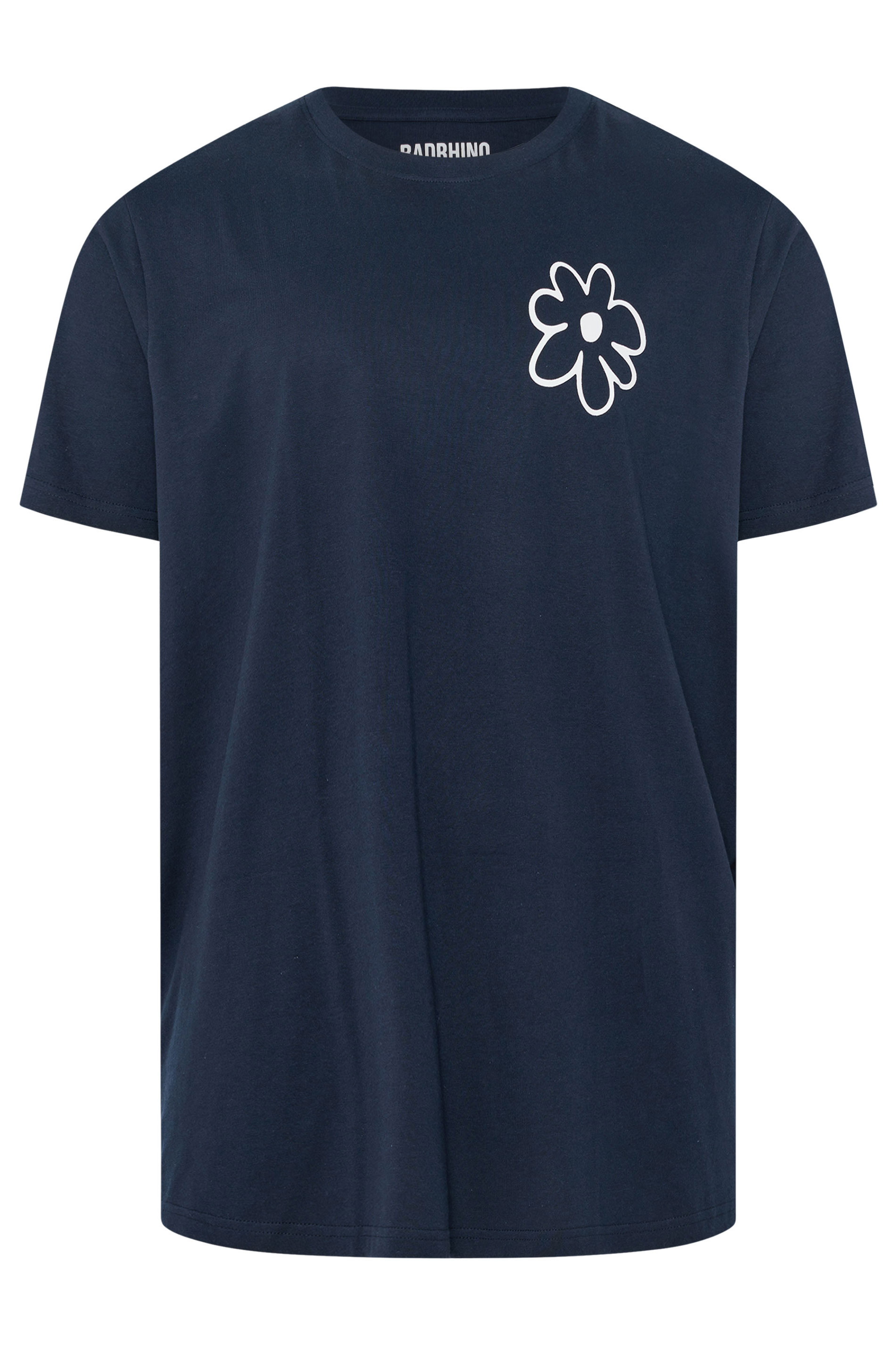 BadRhino Big & Tall Navy Blue Flower Graphic T-Shirt | BadRhino 8