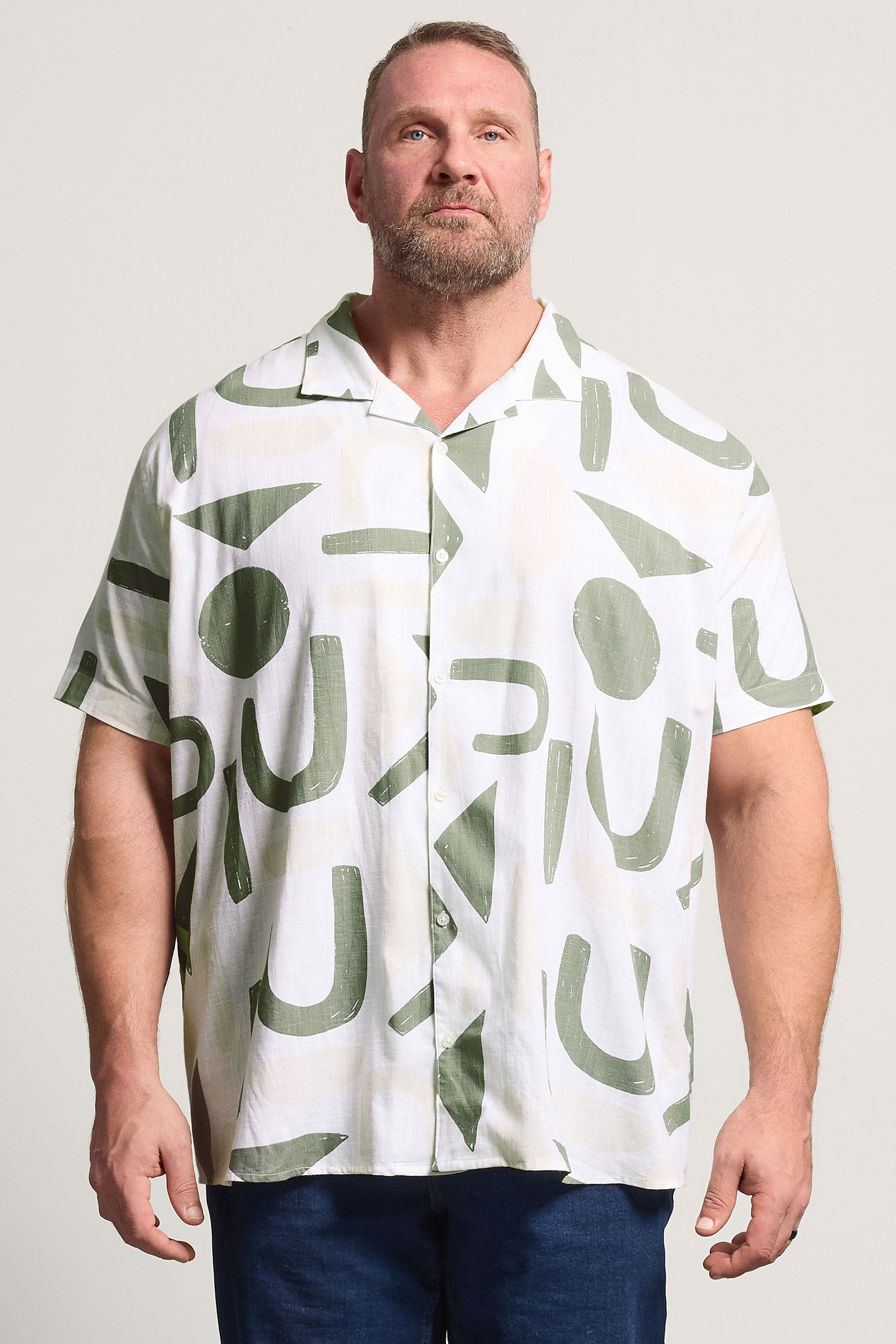 BadRhino Big & Tall Green Abstract Print Shirt | BadRhino 1