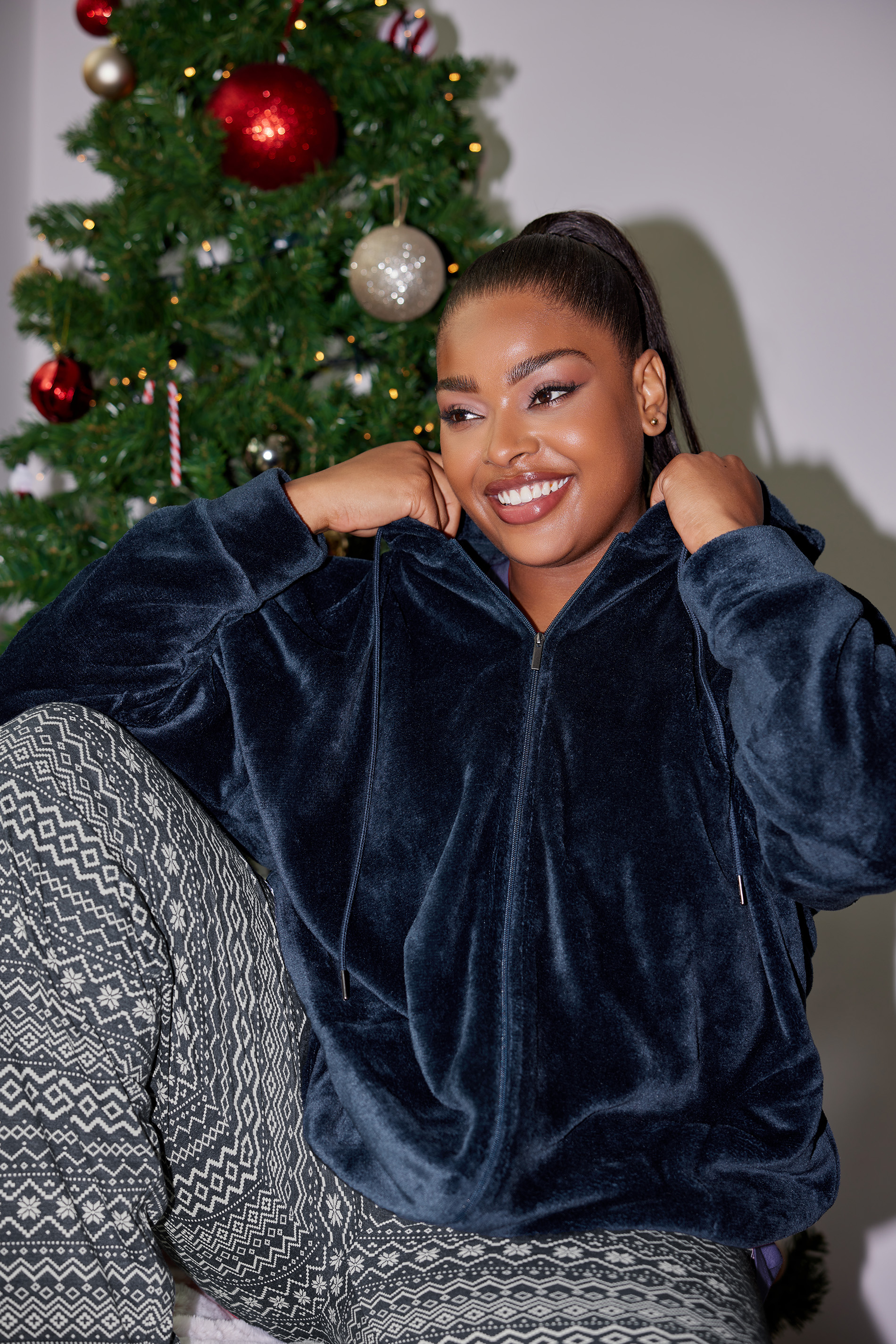 YOURS Plus Size Navy Blue Soft Touch Lounge Hoodie | Yours Clothing 1
