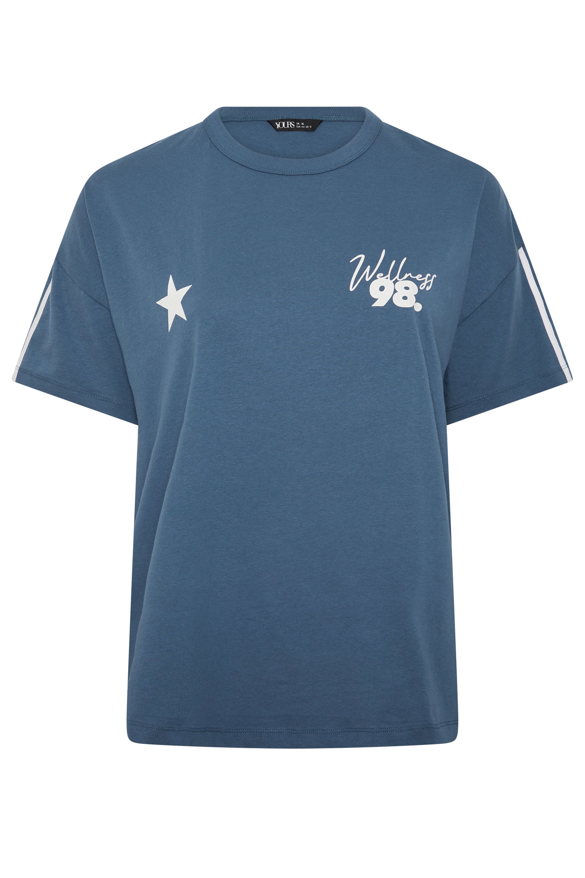 YOURS ACTIVE Plus Size Blue 'Wellness Studio' T-Shirt | Yours Clothing 8