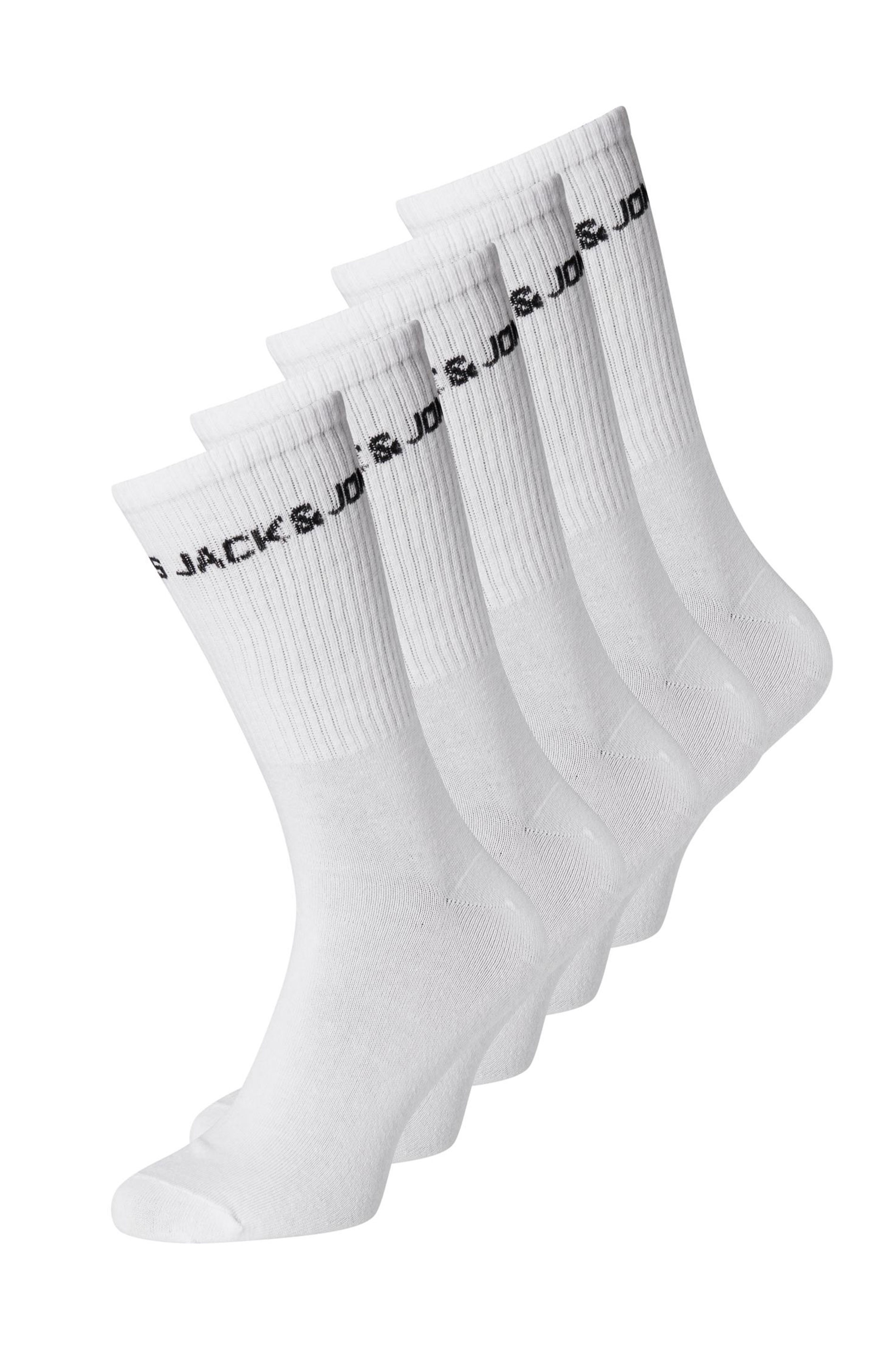JACK & JONES White 5 Pack Tennis Socks 1