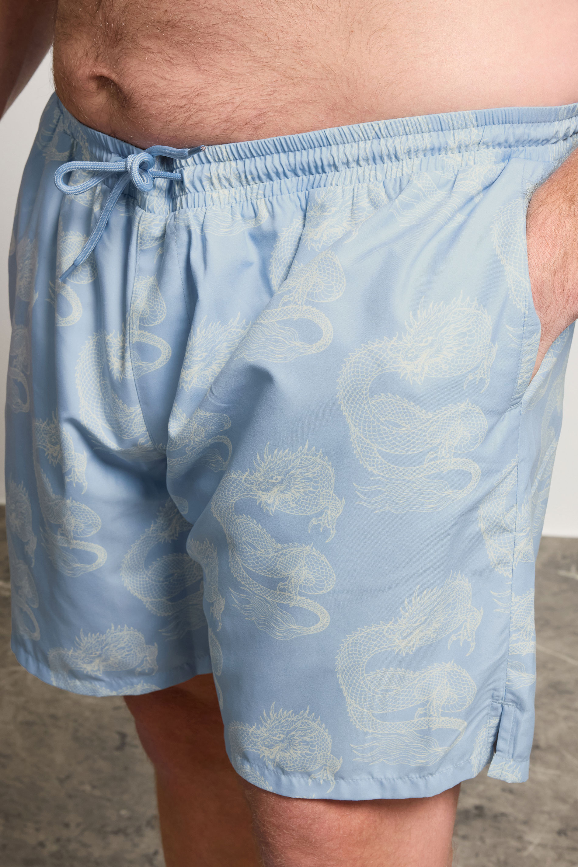 BadRhino Big & Tall Blue Dragon Print Swim Shorts 6